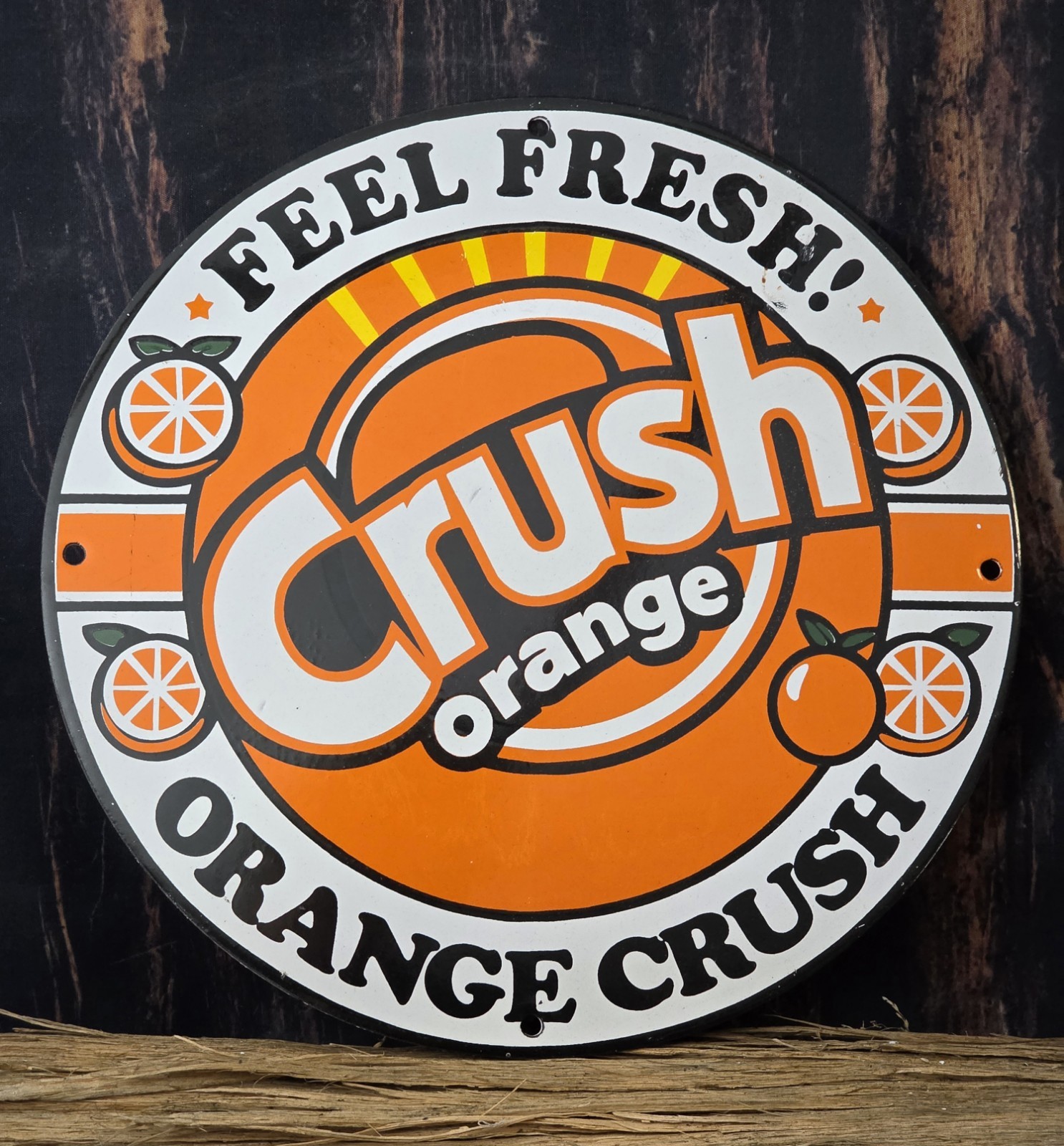 VINTAGE ORANGE CRUSH FEEL FRESH PORCELAIN GAS STATION SODA SIGN ,COKE VINTAGE ORANGE CRUSH FEEL FRESH PORCELAIN GAS STATION SODA SIGN ,COKE