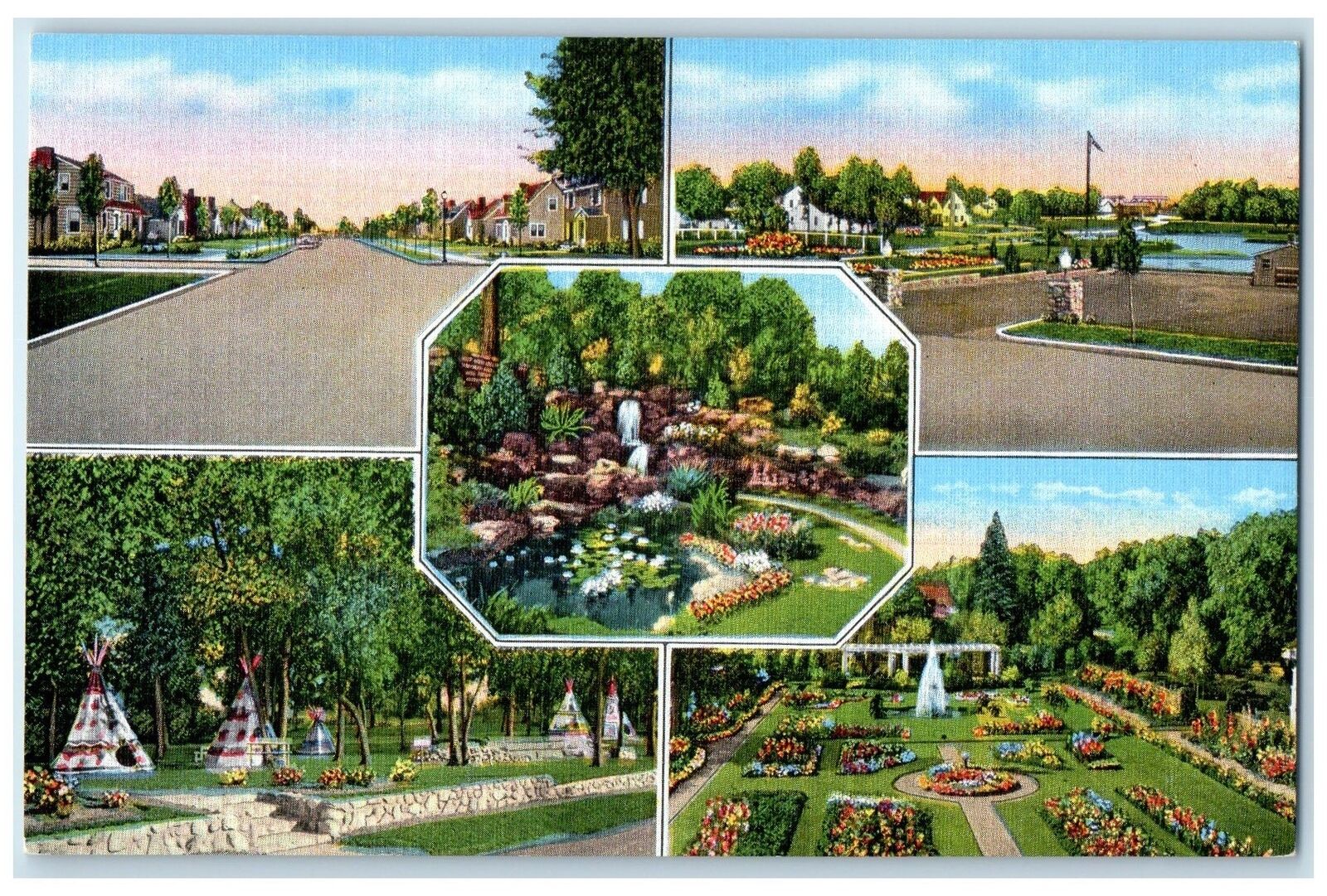 c1940;s Noonan New Homes Lake Phil-Up Addition Alexandria Massachusetts Postcard