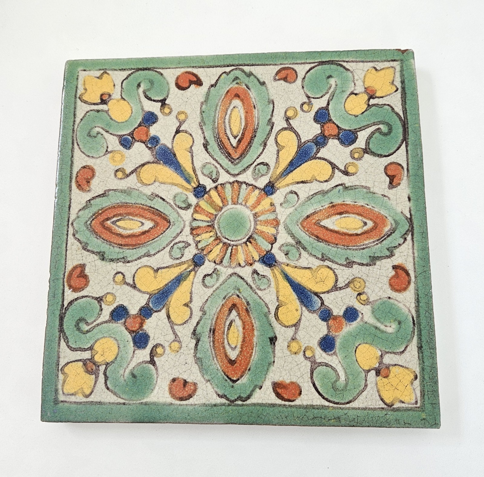 California Revival Tile 20th Century 8 Inches Terracotta Possibily D & M 