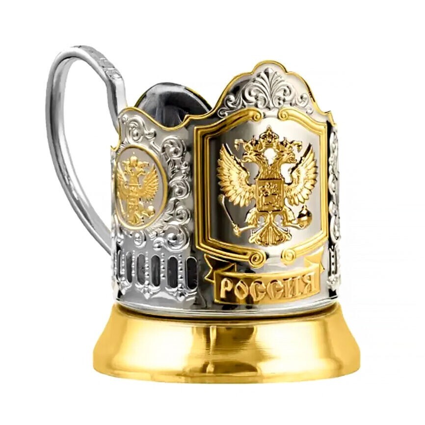 Russian Coat of Arms Glass Holder Podstakannik Подстаканник Герб РФ