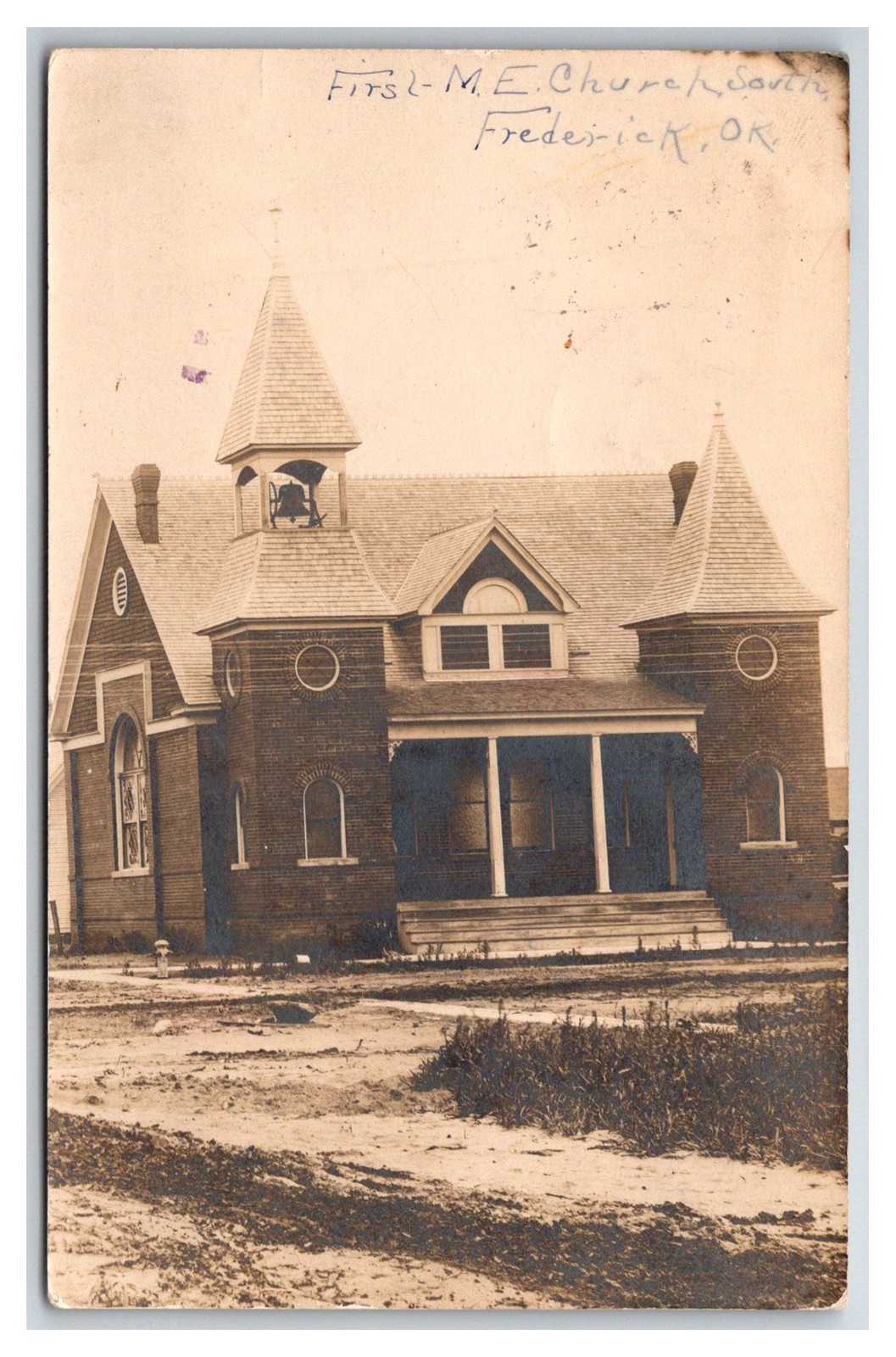RPPC First Methodist Church Street View, Frederick, Oklahoma OK RPPC First Methodist Church Street View, Frederick, Oklahoma OK