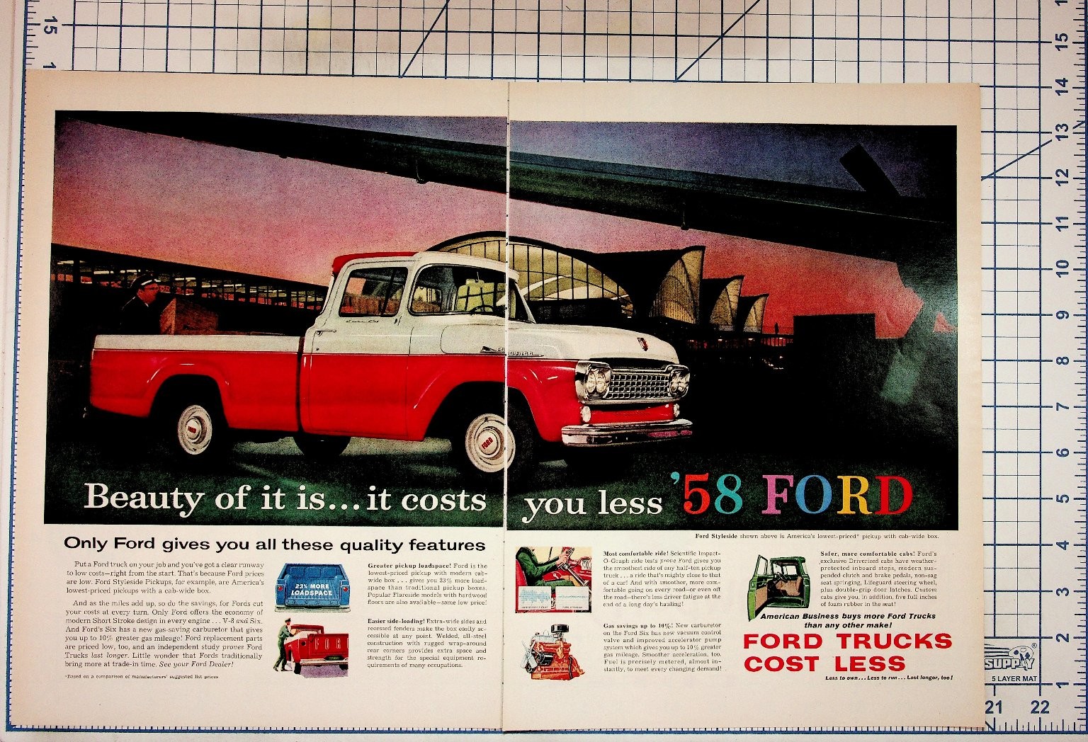 1958 Ford F-Series Pickup Truck Original Vintage Magazine Ad Ephemera 1958 Ford F-Series Pickup Truck Original Vintage Magazine Ad Ephemera