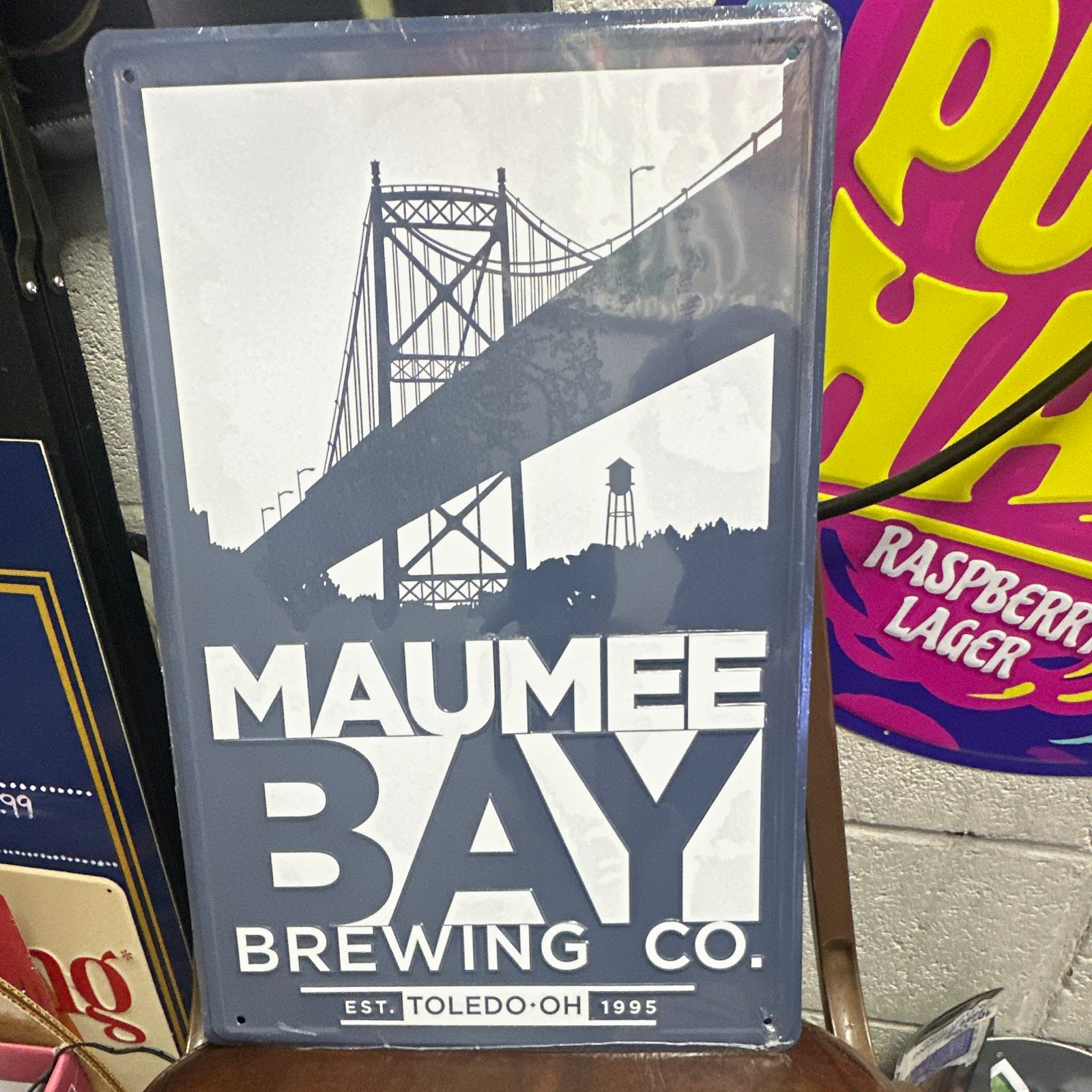 Maumee Bay Brewing Co. Metal Beer Sign Breweriana Toledo OH Est. 1995