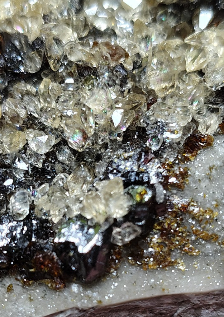 Calcite and Sphalerite Elmwood Mine Tennessee high LUSTER Calcite and Sphalerite Elmwood Mine Tennessee high LUSTER