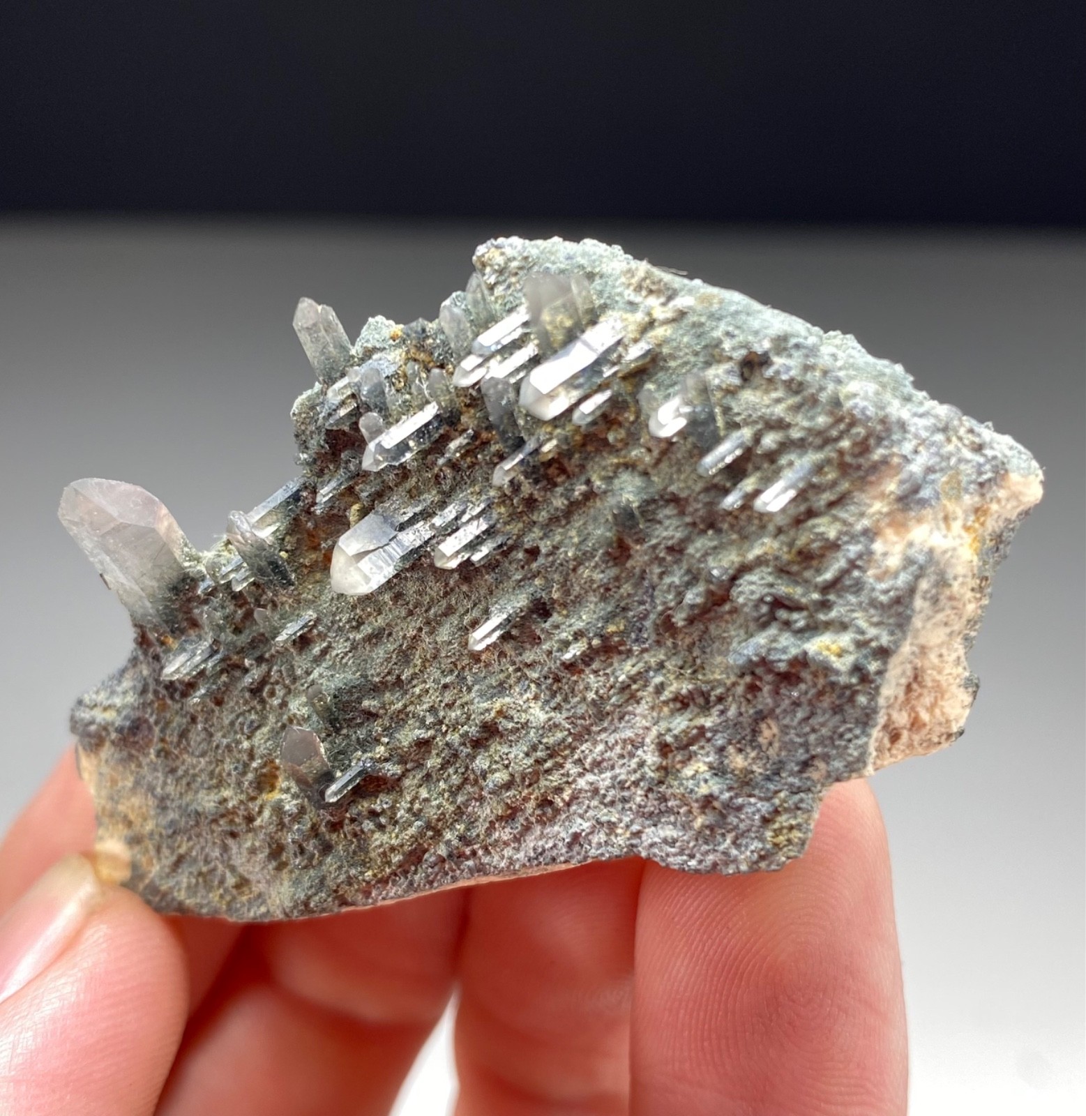 RARE LATTICE QUARTZ (“GITTERQUARZ”) WITH SCHORL ON FELDSPAR FROM ERONGO, NAMIBIA