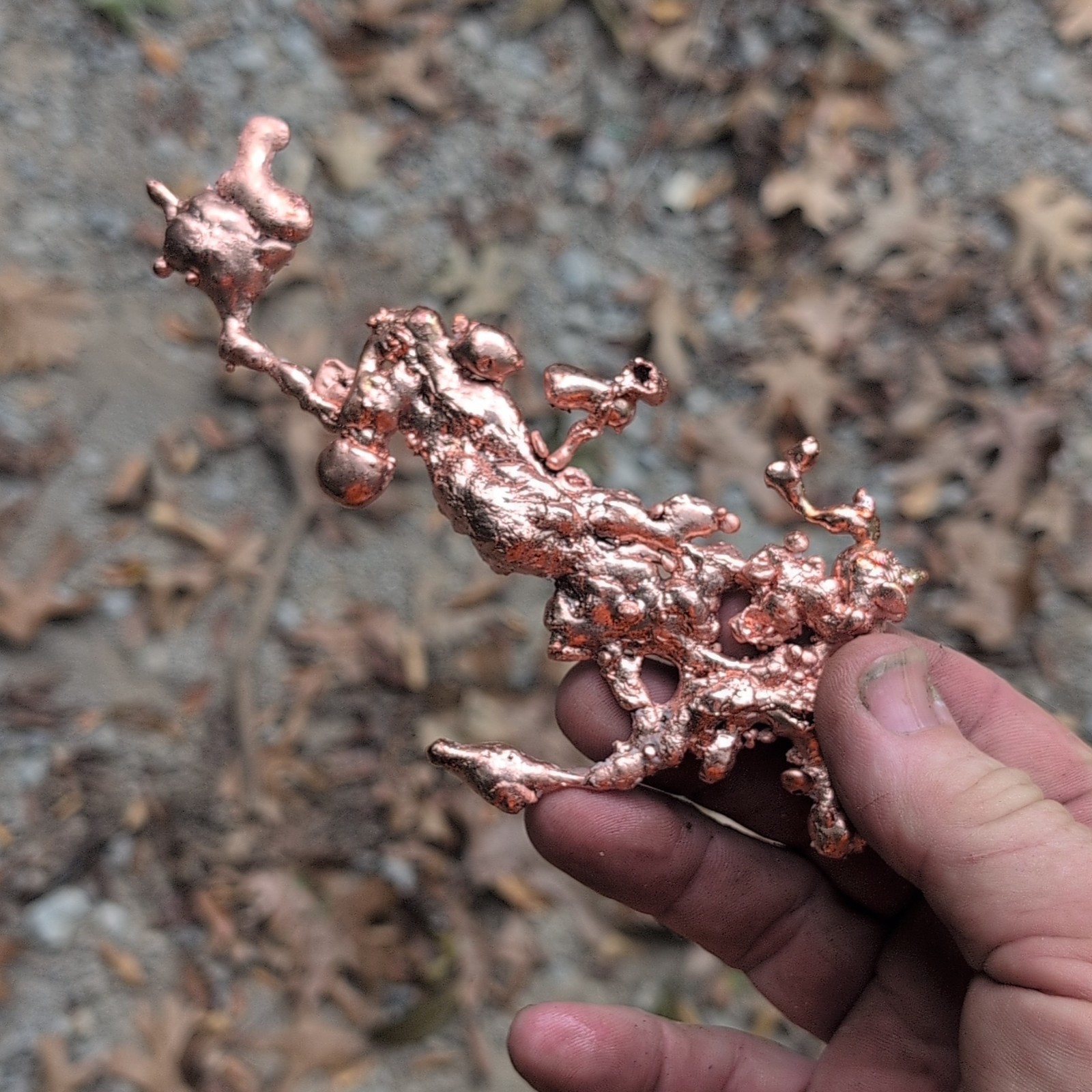 Native Copper Nugget Specimen - Branching Raw Metallic Mineral Piece