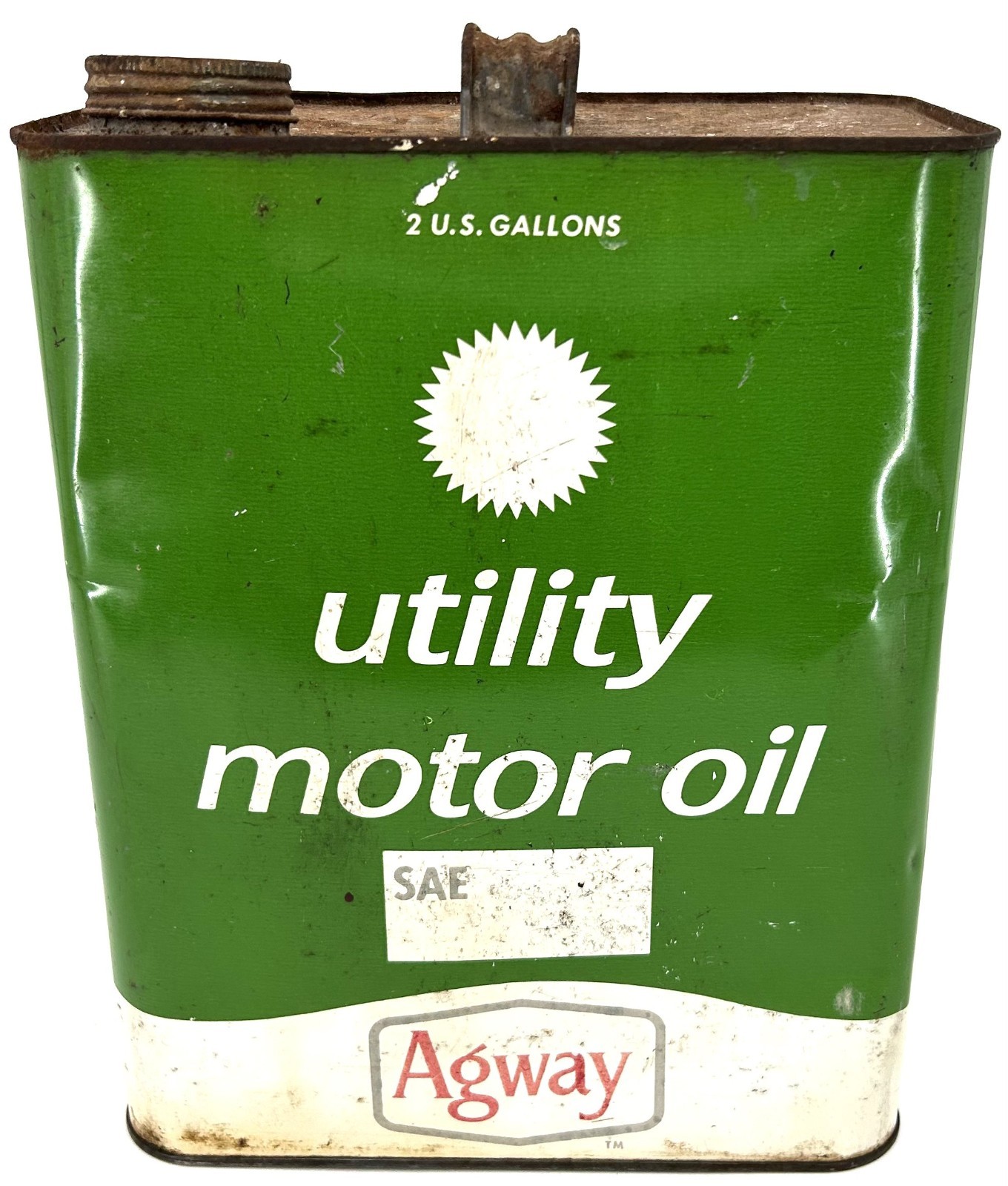 Vintage AGWAY Utility Motor OIL 2 GALLON Can Syracuse New York - Gasolium