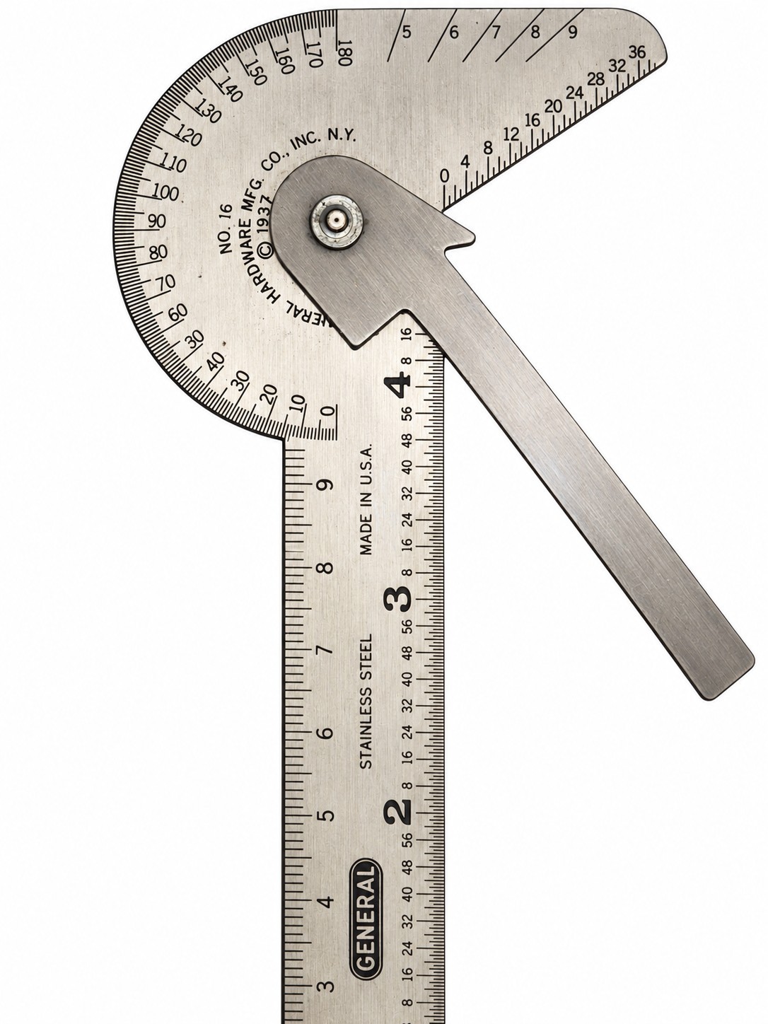 📏 Vintage General Hardware No. 16 Multi-Use Rule & Gage w/ Original Sleeve