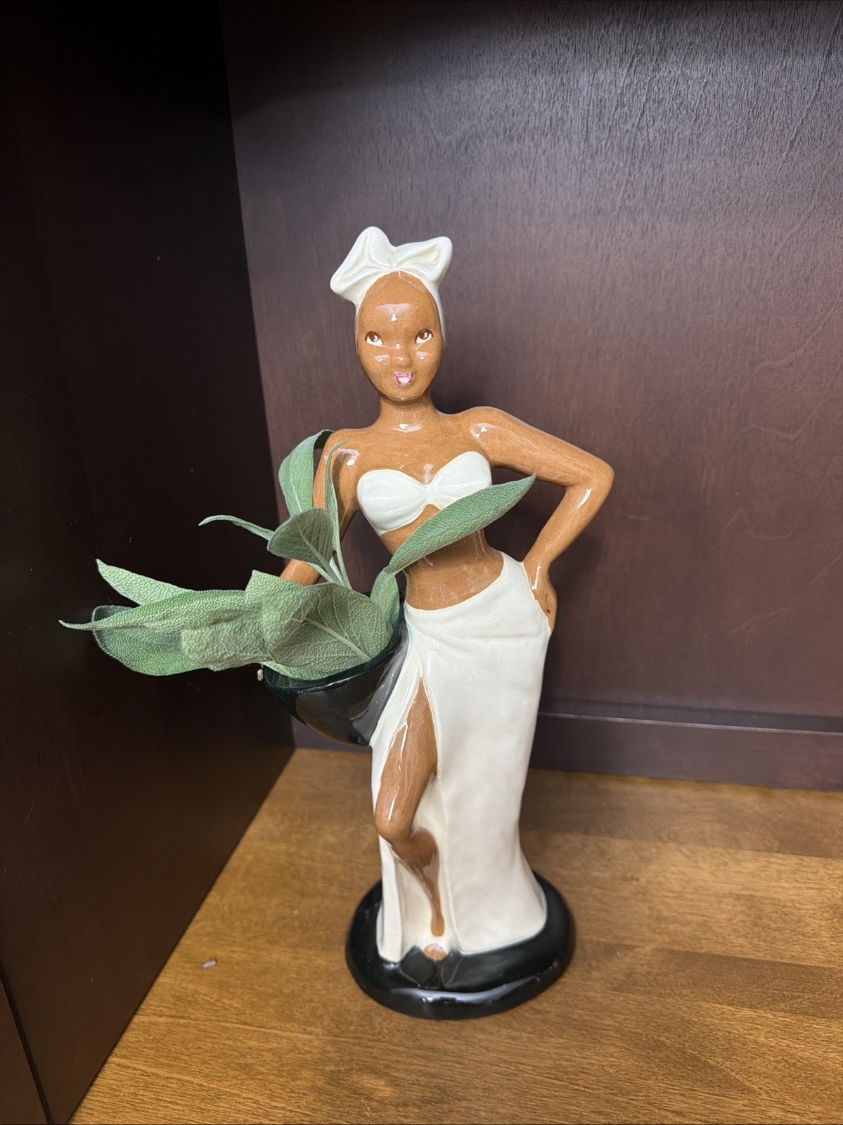Vintage Hedi Schoop Josephine Baker Statue Planter White Dress Exquisite Vintage Hedi Schoop Josephine Baker Statue Planter White Dress Exquisite