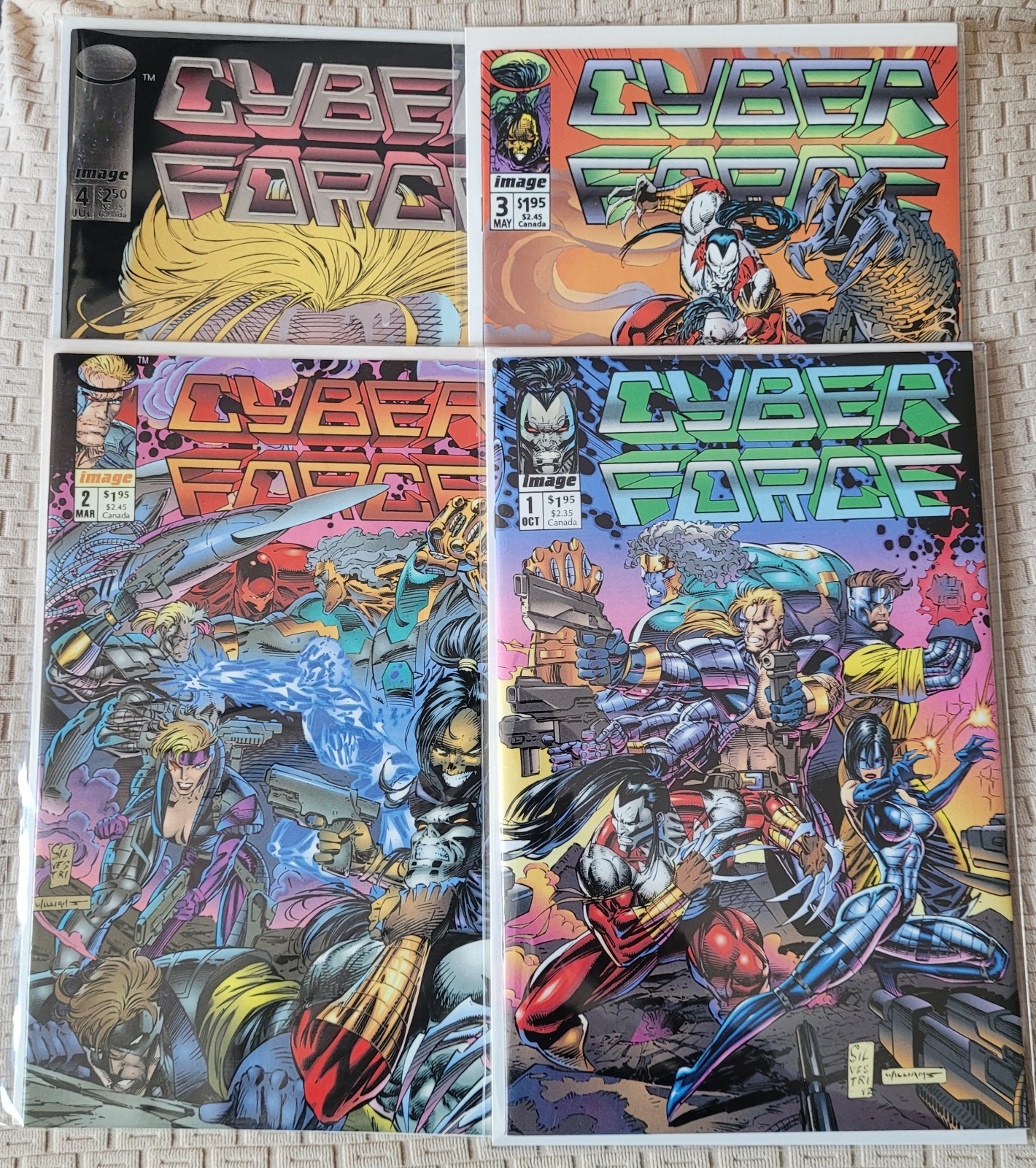 CYBER FORCE Vol 1 #1 - 4 (Lot of 4) IMAGE Comics 1992/93 Complete Ltd Series VF+ CYBER FORCE Vol 1 #1 - 4 (Lot of 4) IMAGE Comics 1992/93 Complete Ltd Series VF+