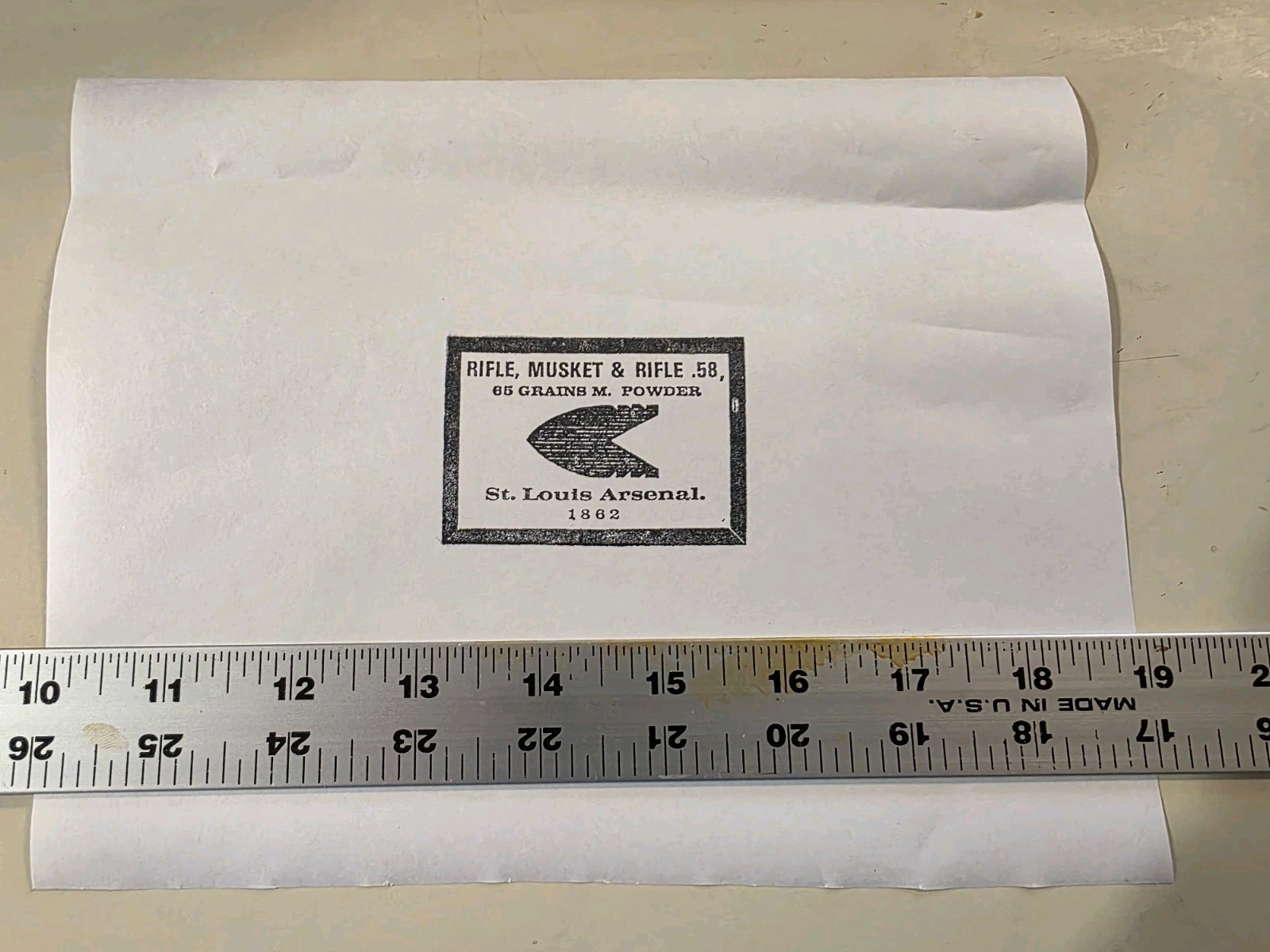 Arsenal Pack Wrapper - St Louis .58 1862 Arsenal Pack Wrapper - St Louis .58 1862