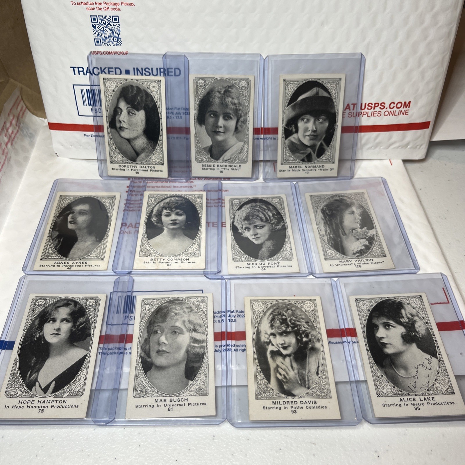 1922 American Caramel E123 Movie Actors & Actresses Series Of 120 Lot Of 11 Card