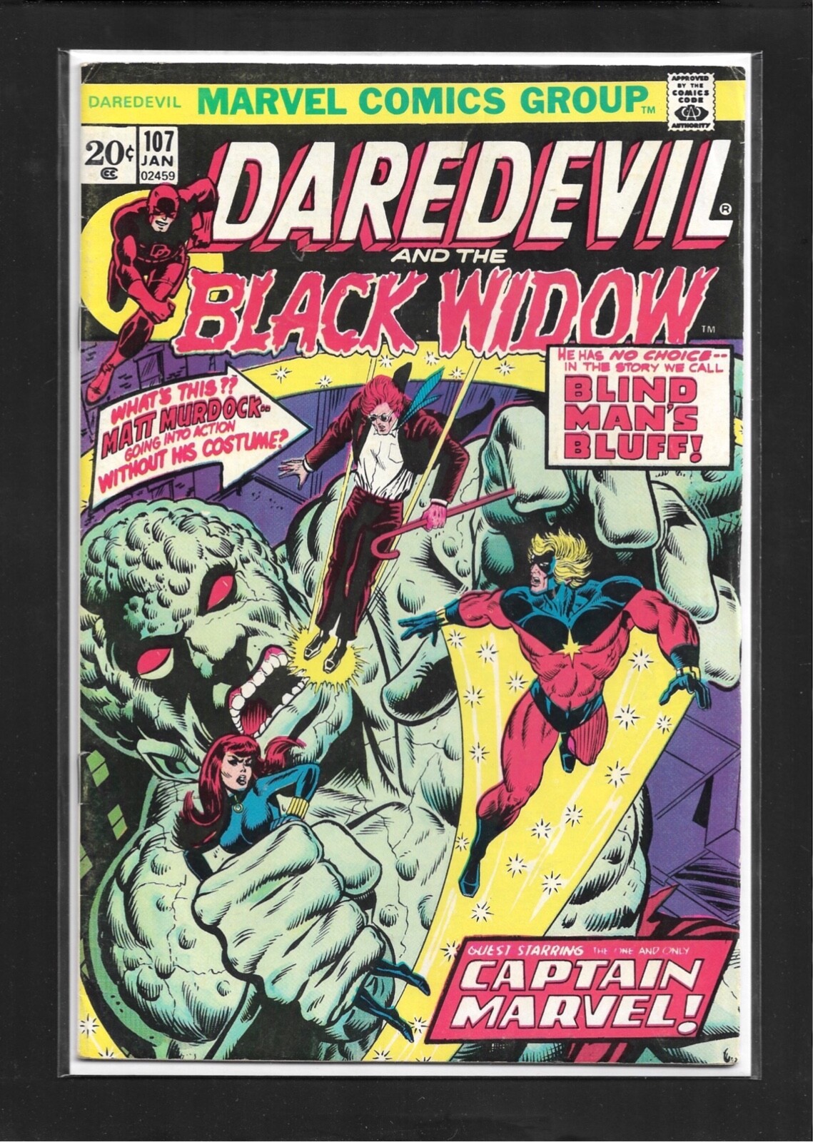 Daredevil #107 (1974): Final Issue Daredevil and The Black Widow Title FN Daredevil #107 (1974): Final Issue Daredevil and The Black Widow Title FN
