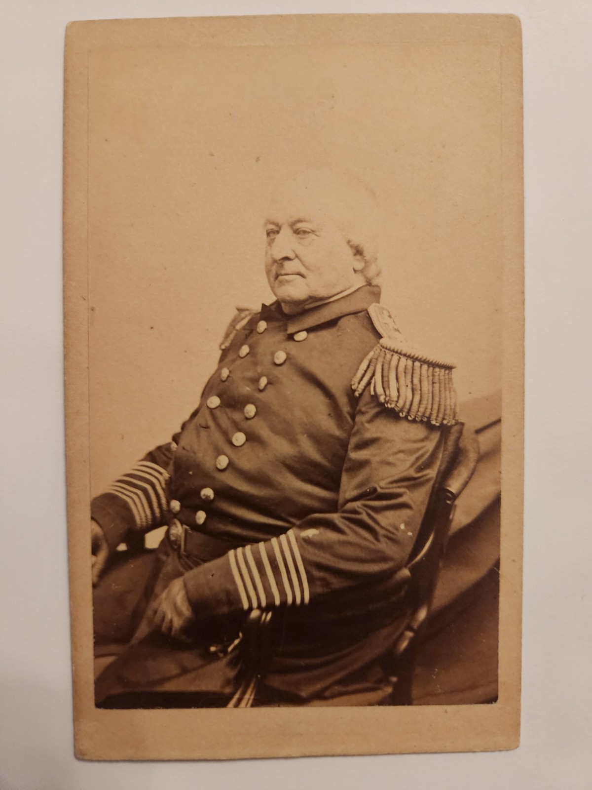 Carte de Viste of U S Navy Commodore John C Long, JW Black, Boston, Ma Backmark Carte de Viste of U S Navy Commodore John C Long, JW Black, Boston, Ma Backmark