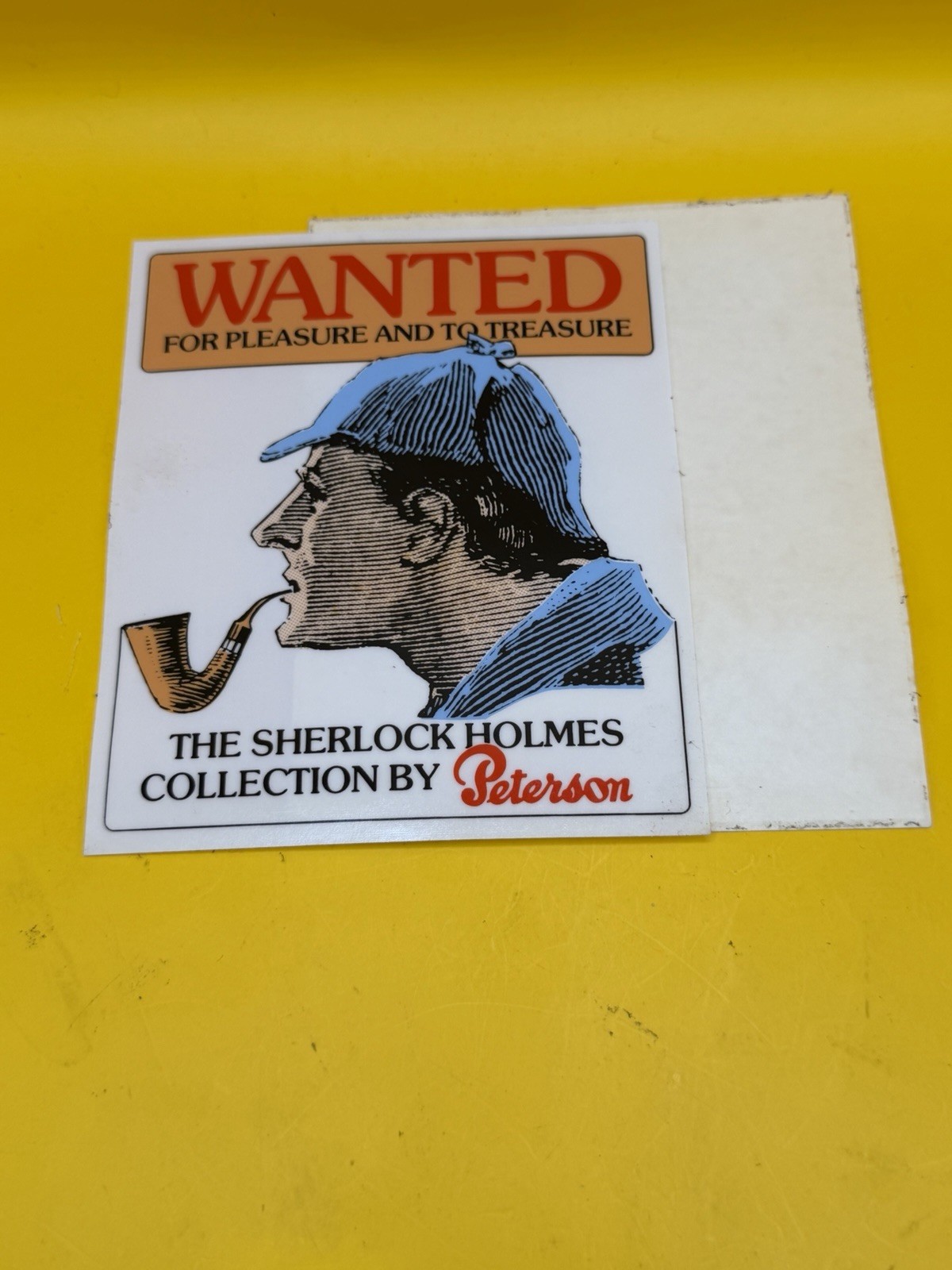 Vintage Peterson Sherlock Homes Collection Sticker Tobacco Pipe Promotional 4x6 Vintage Peterson Sherlock Homes Collection Sticker Tobacco Pipe Promotional 4x6