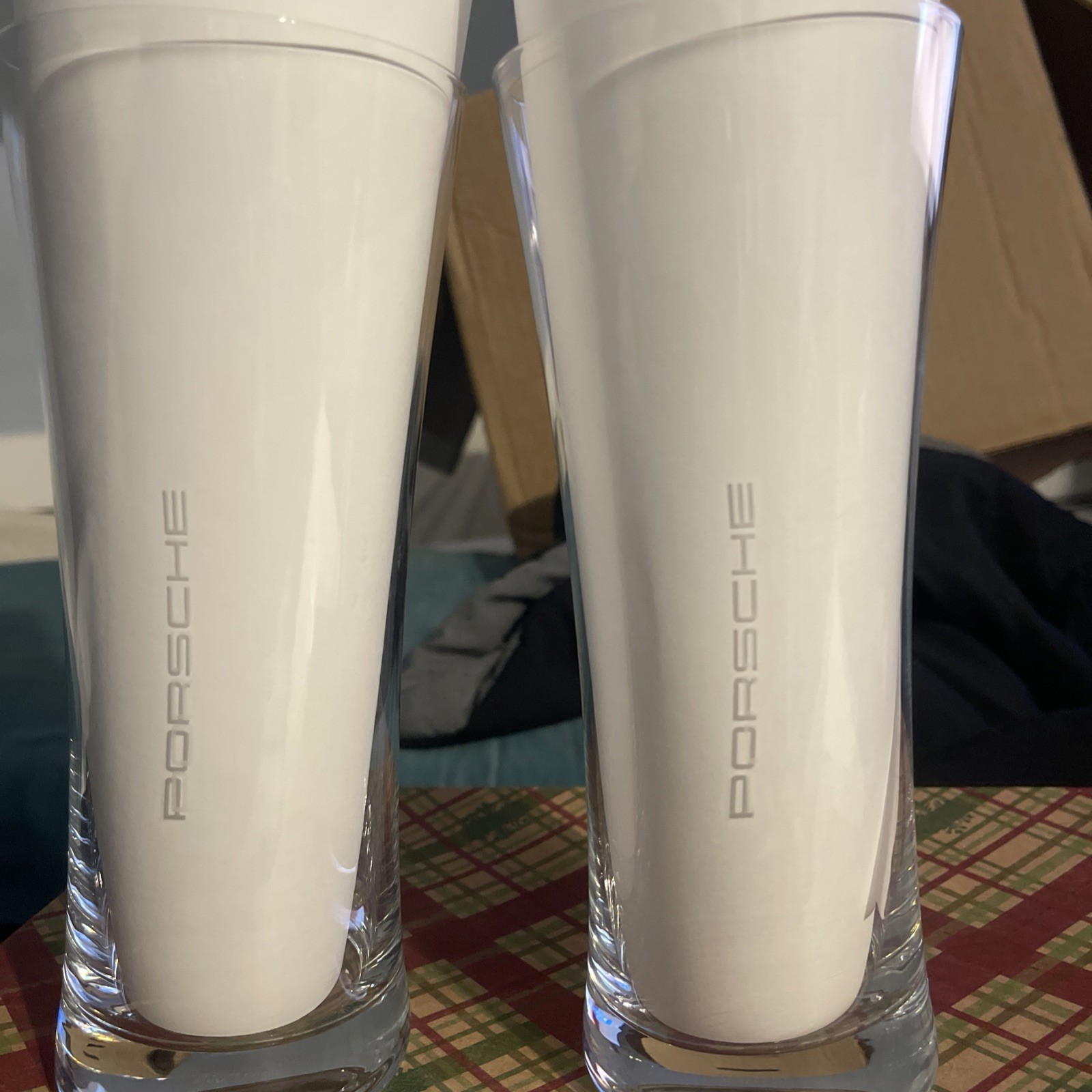 Rare Genuine Porsche Crystal Beer Glasses Flutes Schott Zwiesel - Set of 2 MINT Rare Genuine Porsche Crystal Beer Glasses Flutes Schott Zwiesel - Set of 2 MINT
