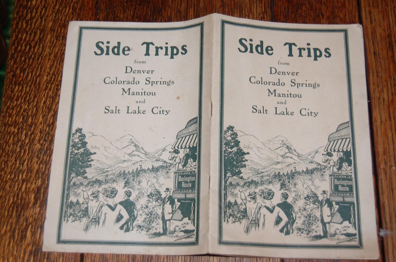 RARE C. 1916  BURLINGTON ROUTE RAILROAD SIDE TRIPS FROM UT. CO. TIMETABLE