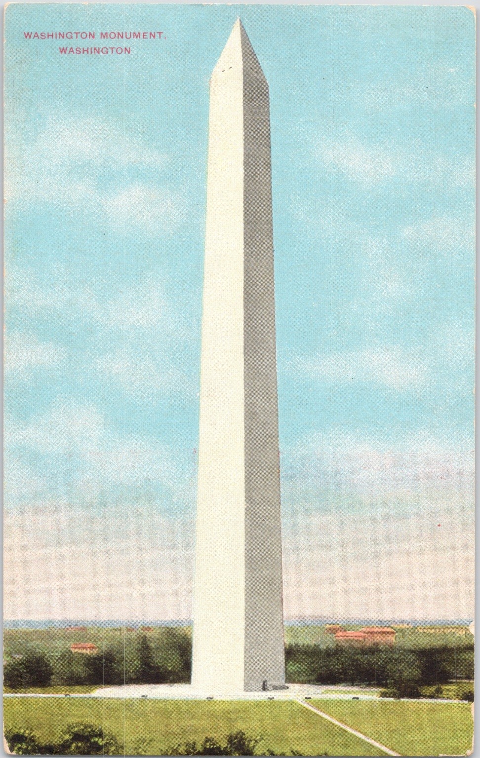 Washington Monument DC Foster Reynolds Unposted Vintage Postcard
