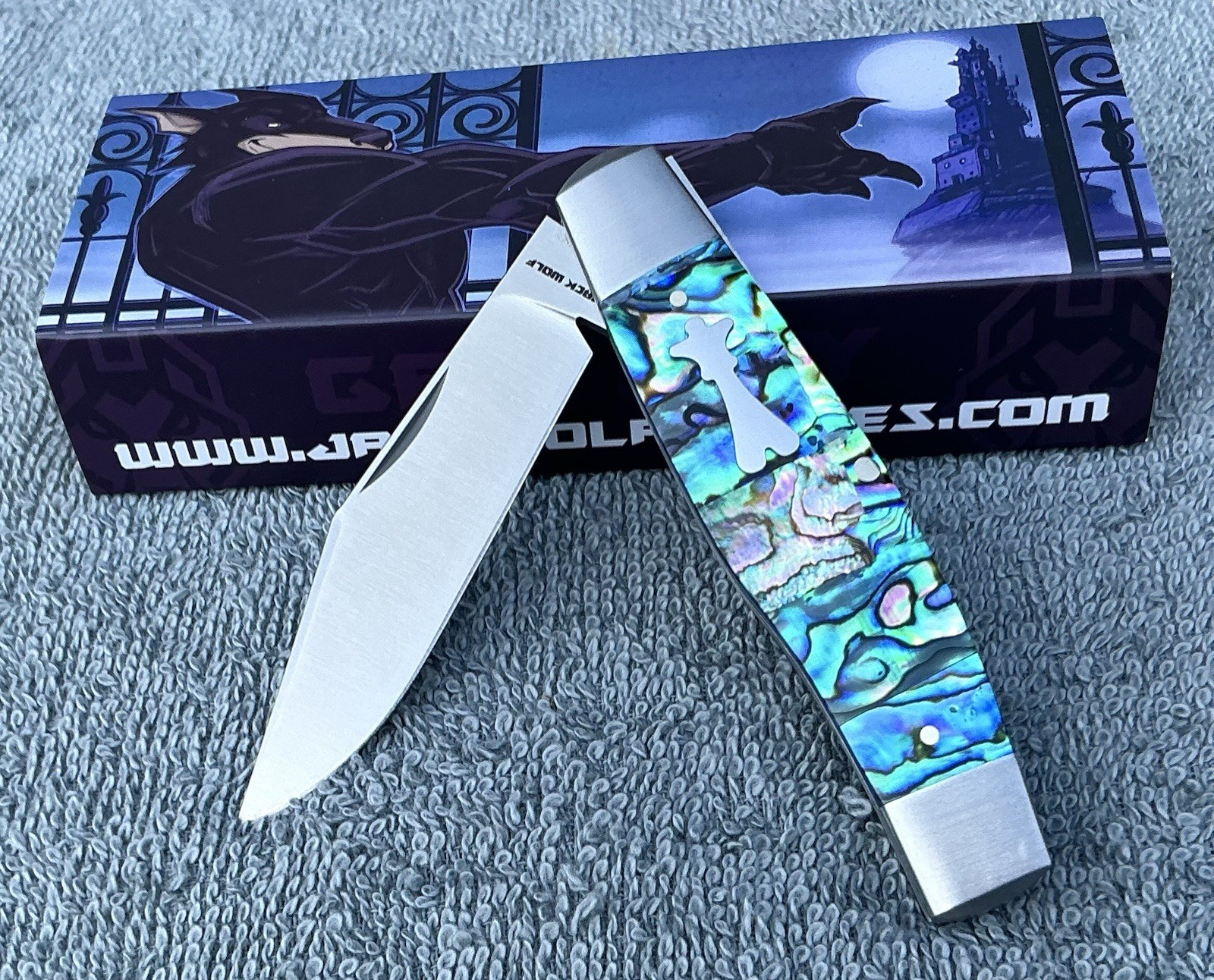 Jack Wolf Knife…Gateway STOCKMAN…Genuine ABALONE…14C28N Steel…Take A L@@K…SWEET Jack Wolf Knife…Gateway STOCKMAN…Genuine ABALONE…14C28N Steel…Take A L@@K…SWEET