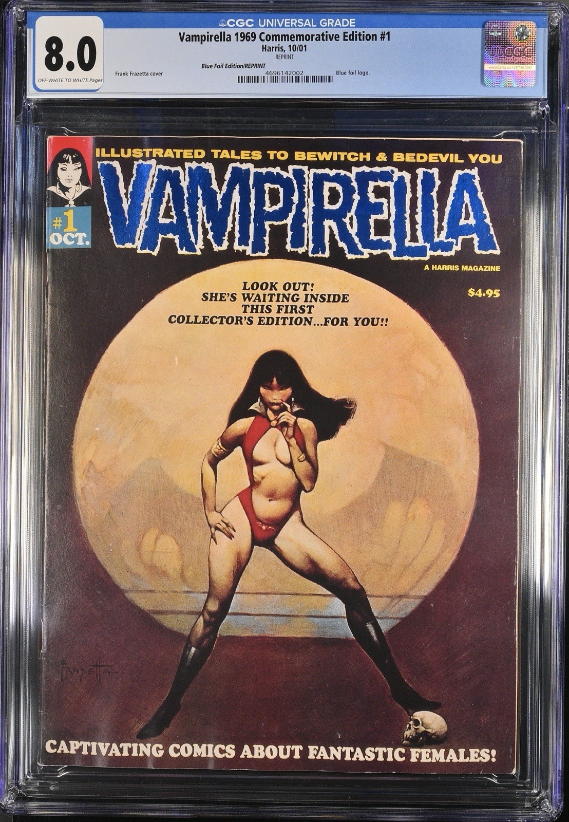 Vampirella #1🔥Commemorative BLUE FOIL🔥2001🔥THE RAREST EDITION🔥100 PRINTED🔥