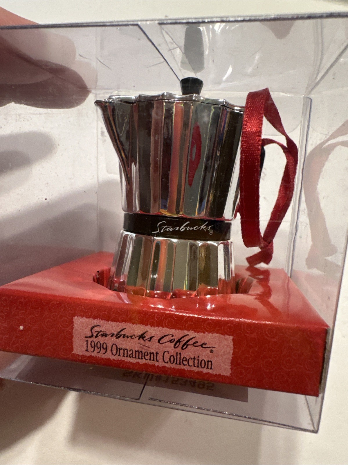 VTG 1999 Starbucks Moka Pot Stovetop Coffee Maker / Espresso Percolator Ornament