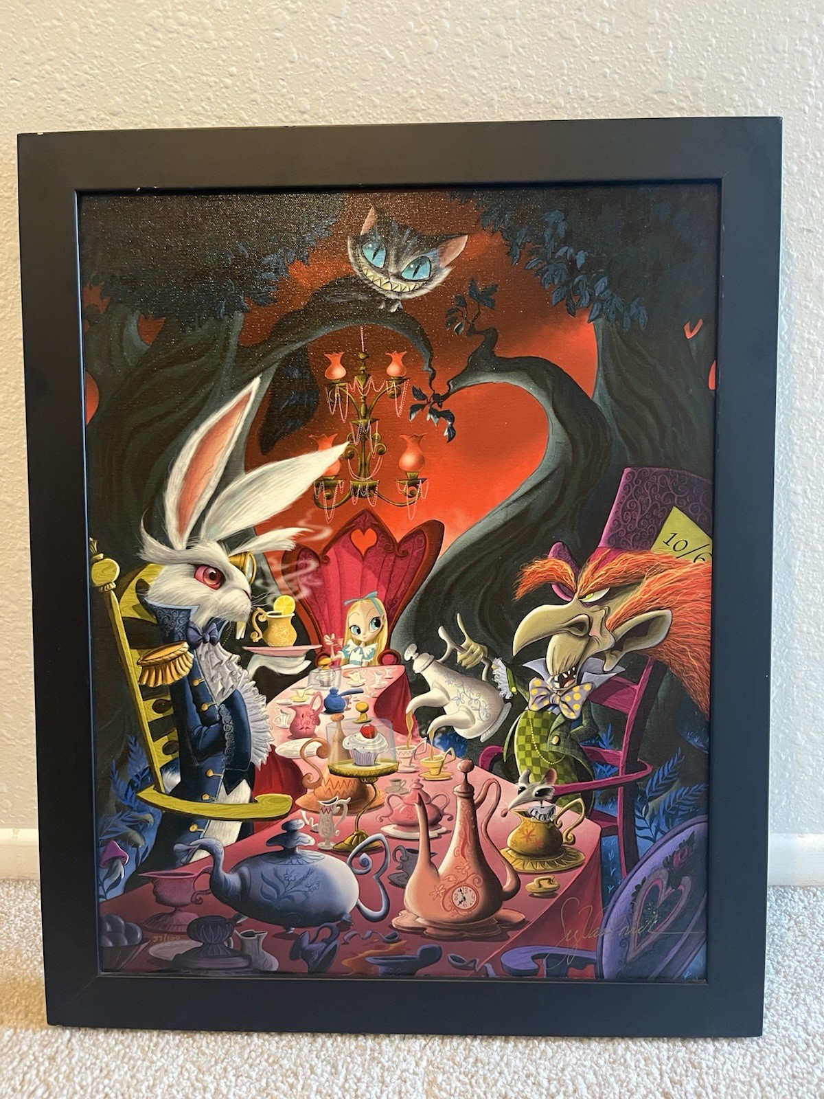 LE 100 DISNEY \'\'MAD TEA PARTY REUNION\'\' ALICE IN WONDERLAND GICLÉE ON CANVAS ART LE 100 DISNEY \'\'MAD TEA PARTY REUNION\'\' ALICE IN WONDERLAND GICLÉE ON CANVAS ART