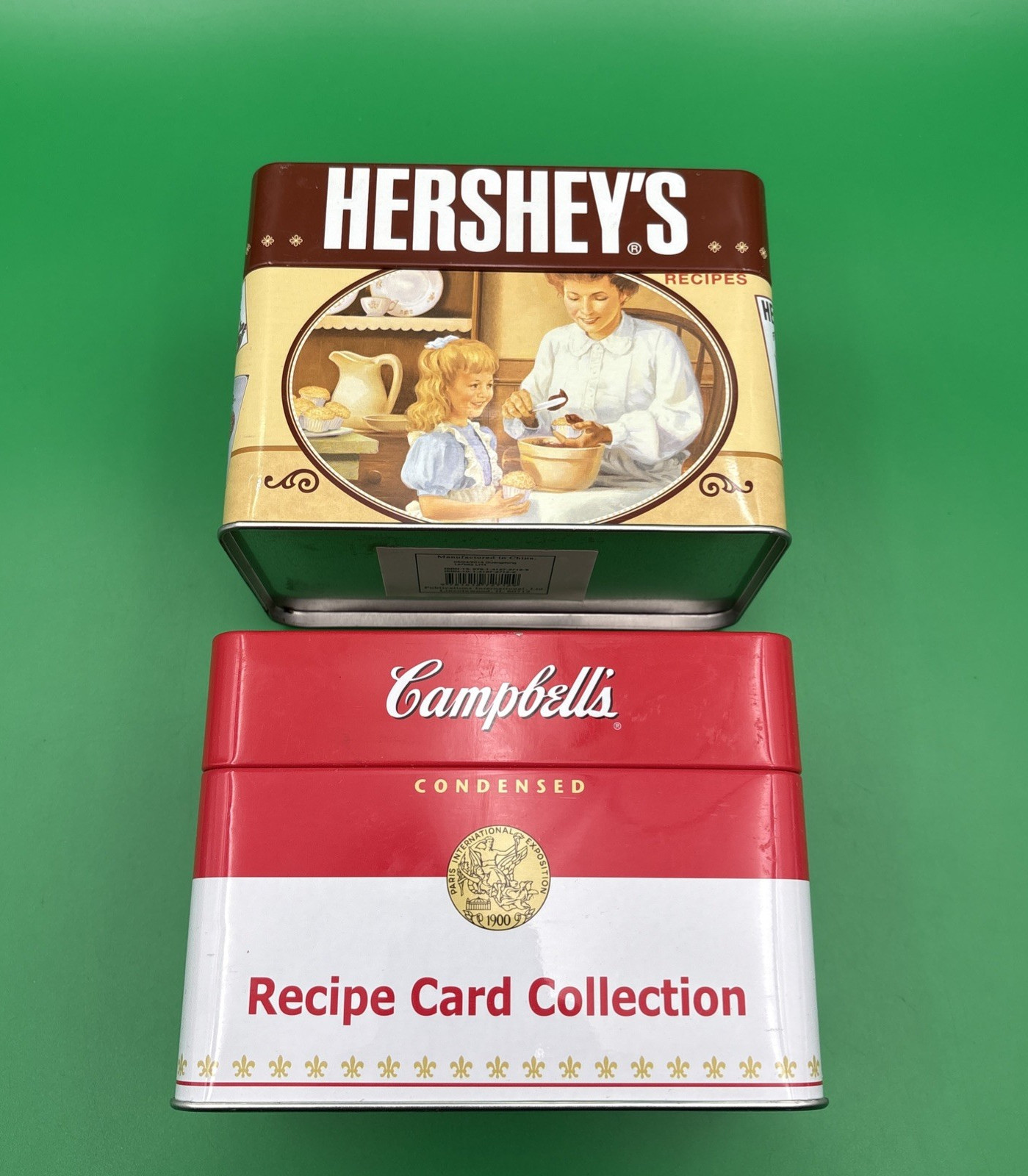 Campbell\'s Soup and Hershey\'s Tins. 2 Recipe Card Collections Set of Two Campbell\'s Soup and Hershey\'s Tins. 2 Recipe Card Collections Set of Two