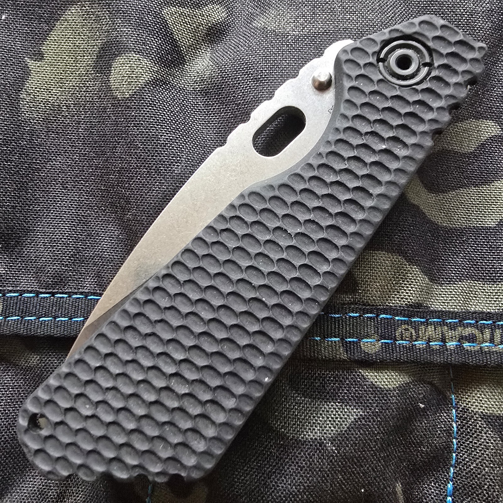 Strider Knives SMF GG Hybrid Black Aluminum Striped Titanium CTS-XHP Steel