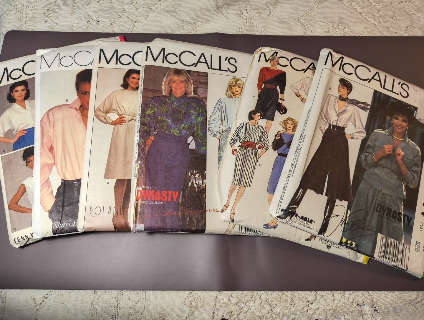 1980s McCall’s Sewing Pattern Lot of 6 Dynasty Glam Fashion Vintage