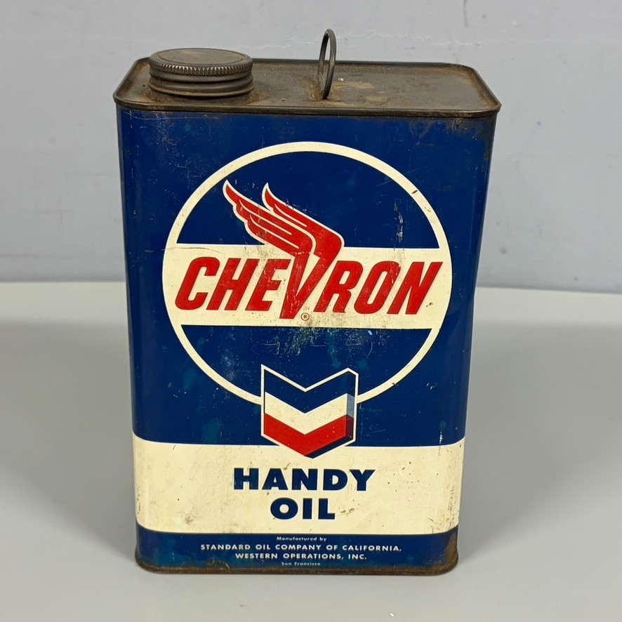 VTG Chevron Handy Oil 1 Gallon Can Standard Oil Co California Winged 1948 Logo