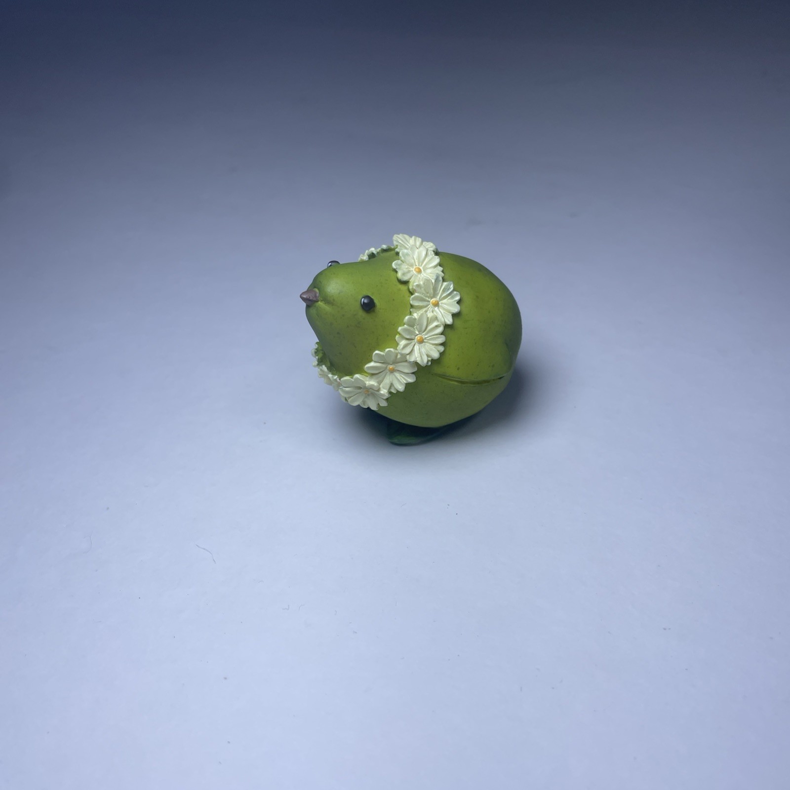 Rare Enesco Home Grown Mini Pear Hen Figurine with Flower Lei Rare Enesco Home Grown Mini Pear Hen Figurine with Flower Lei