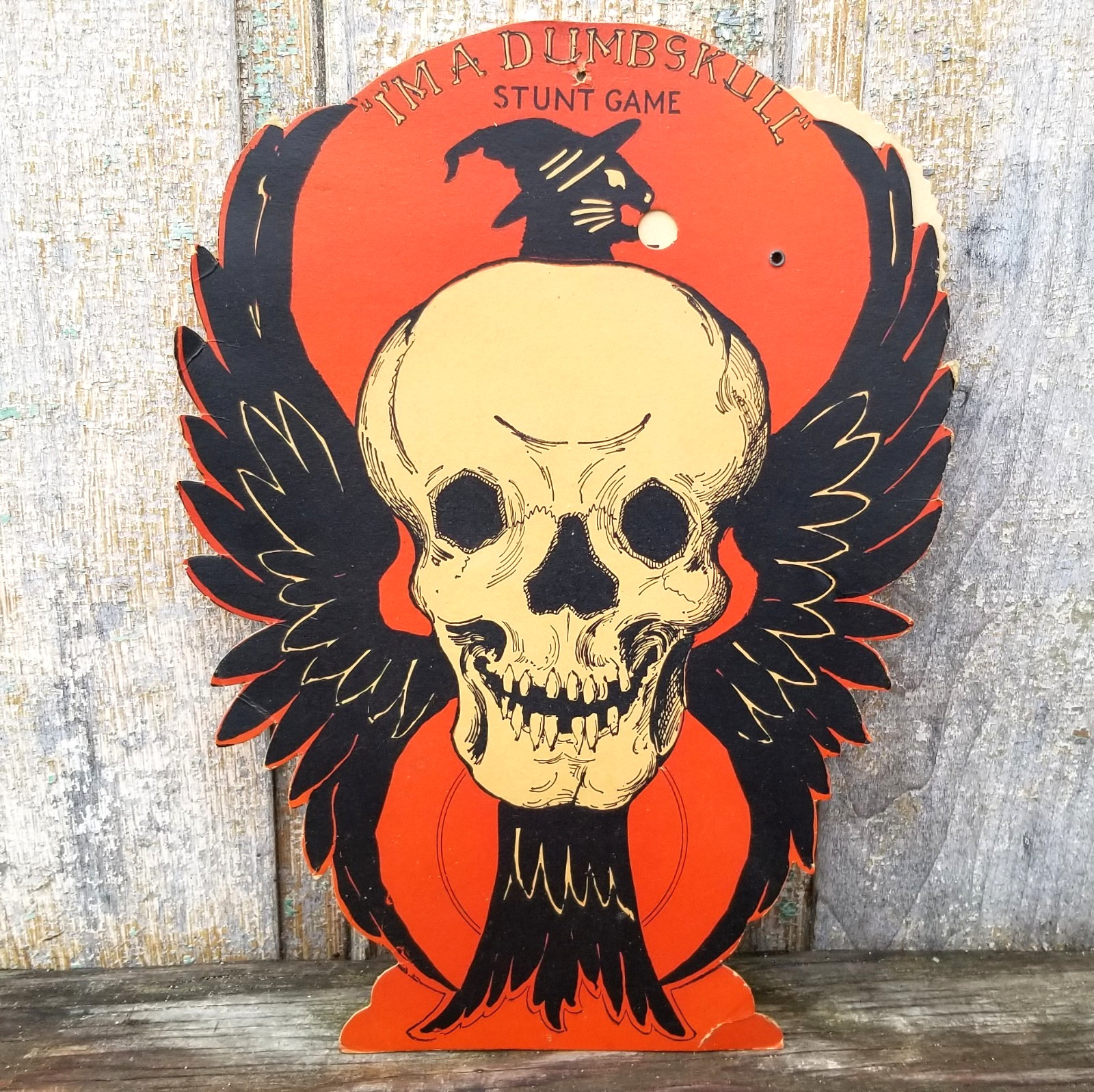 Antique Halloween I’m A Dumbskull Stunt Game Diecut Decoration Beistle 1930-1931