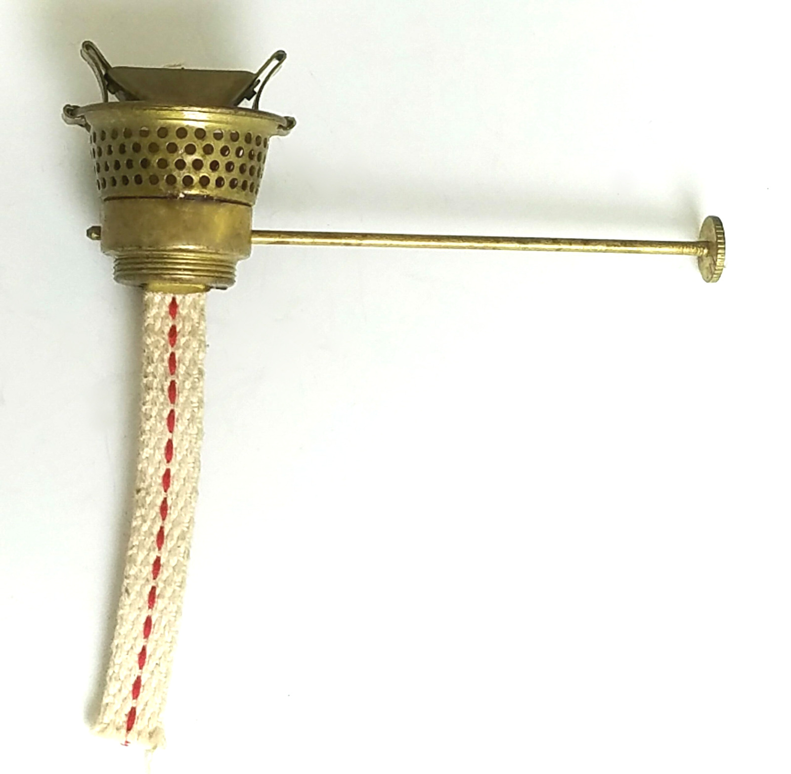 Solid Brass Adlake No.114 Low Signal Lantern Burner with Button Thumb Wheel NOS