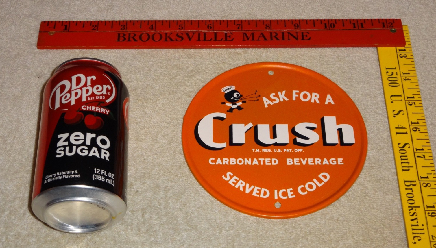 VINTAGE DRINK ORANGE CRUSH DIE-CUT CRUSHY 6\ VINTAGE DRINK ORANGE CRUSH DIE-CUT CRUSHY 6\