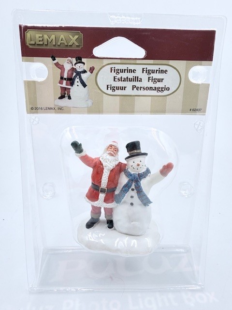 LEMAX Village Accessories Christmas Greetings #62437 Santa & Snowman