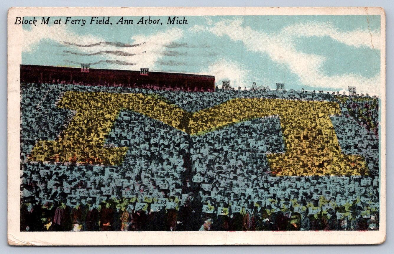 WA1/ University Michigan Ann Arbor Postcard c1910 Ferry Field Stadium WA1/ University Michigan Ann Arbor Postcard c1910 Ferry Field Stadium