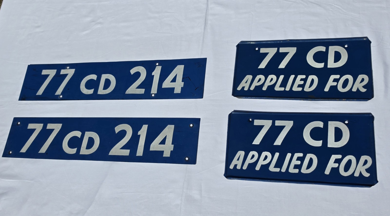 Vintage 1970's Foreign Diplomat Permanent & Temporary Plate Set For India- RARE