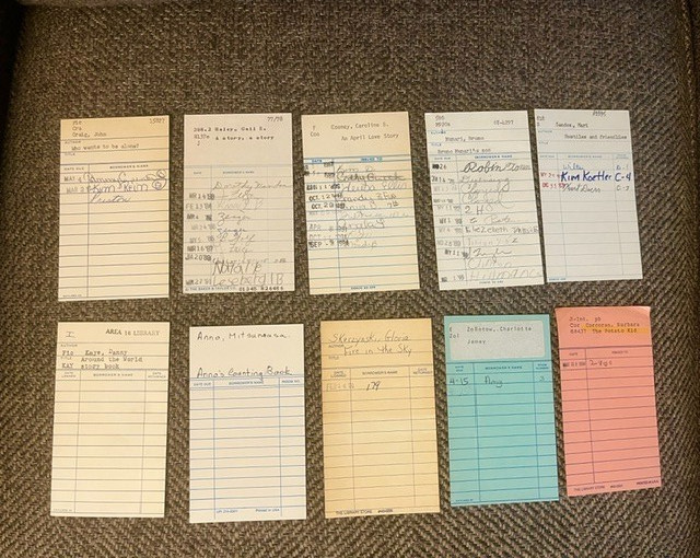 Lot of 10 vintage Library Cards Book Checkout Due Date Bookmark Crafts