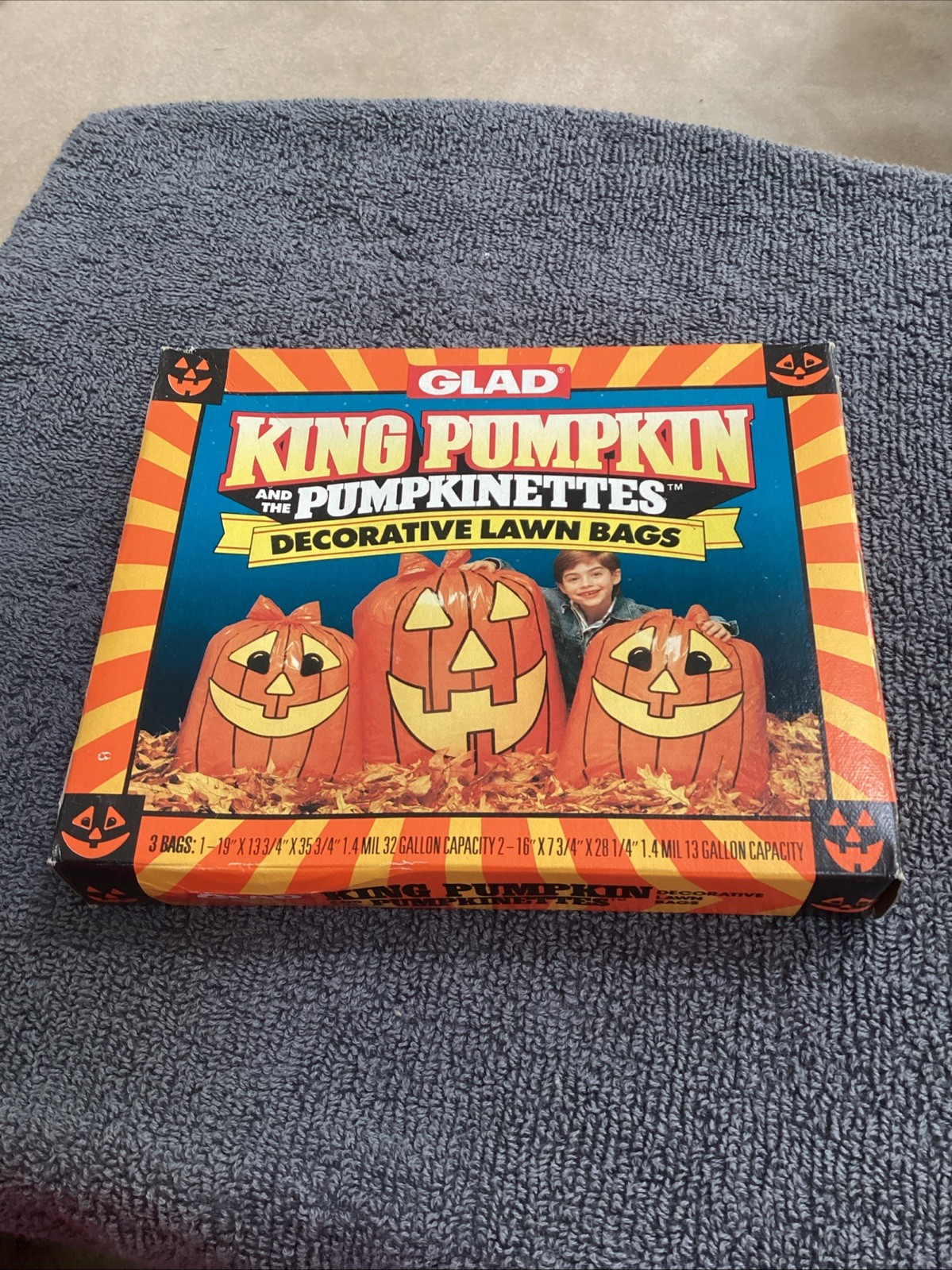 Vintage 1991 Glad Halloween King Pumpkin Pumpkinettes Decor Lawn Leaf Bags Vintage 1991 Glad Halloween King Pumpkin Pumpkinettes Decor Lawn Leaf Bags