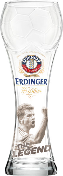 ERDINGER 0,5L footballer Thomas Müller weißbier glas/wheat beer glasses (5)