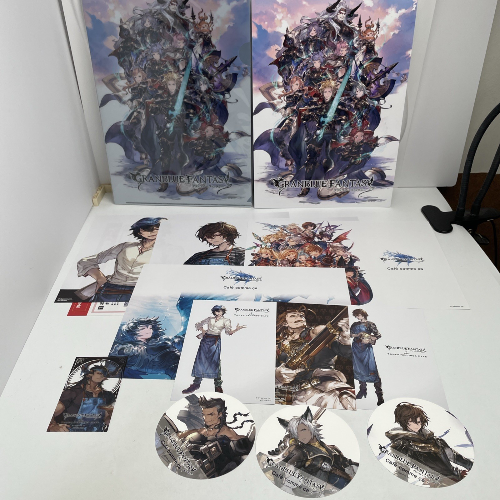 Granblue Fantasy Stamp Set 10 Sheet Clear Files Tower Records Cafe Postcards + Granblue Fantasy Stamp Set 10 Sheet Clear Files Tower Records Cafe Postcards +