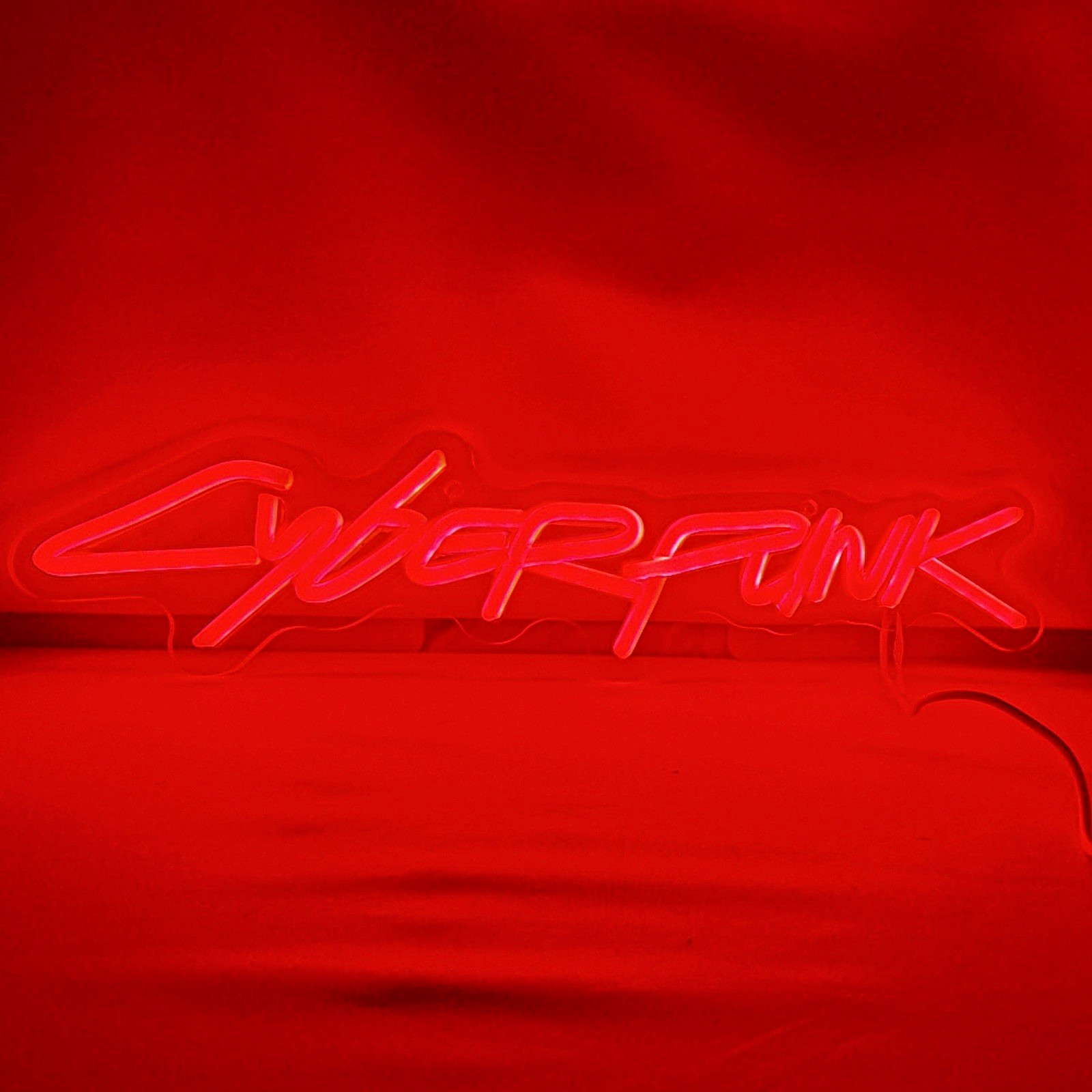 Cyberpunk Red Neon Sign Wall Light, Plastic Acrylic Style, 12V LED Cyberpunk Red Neon Sign Wall Light, Plastic Acrylic Style, 12V LED
