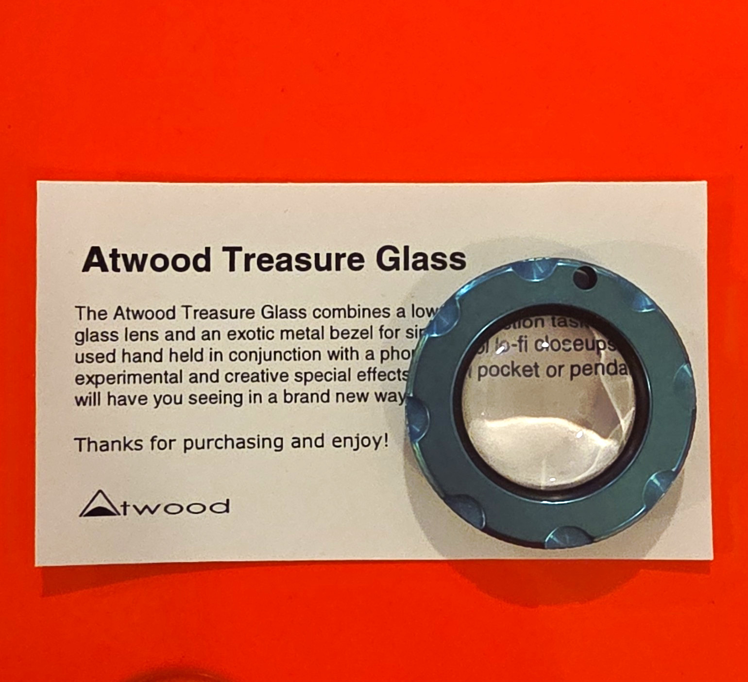 Rare Peter Atwood Titanium Treasure Glass Magnifier With Anodizing