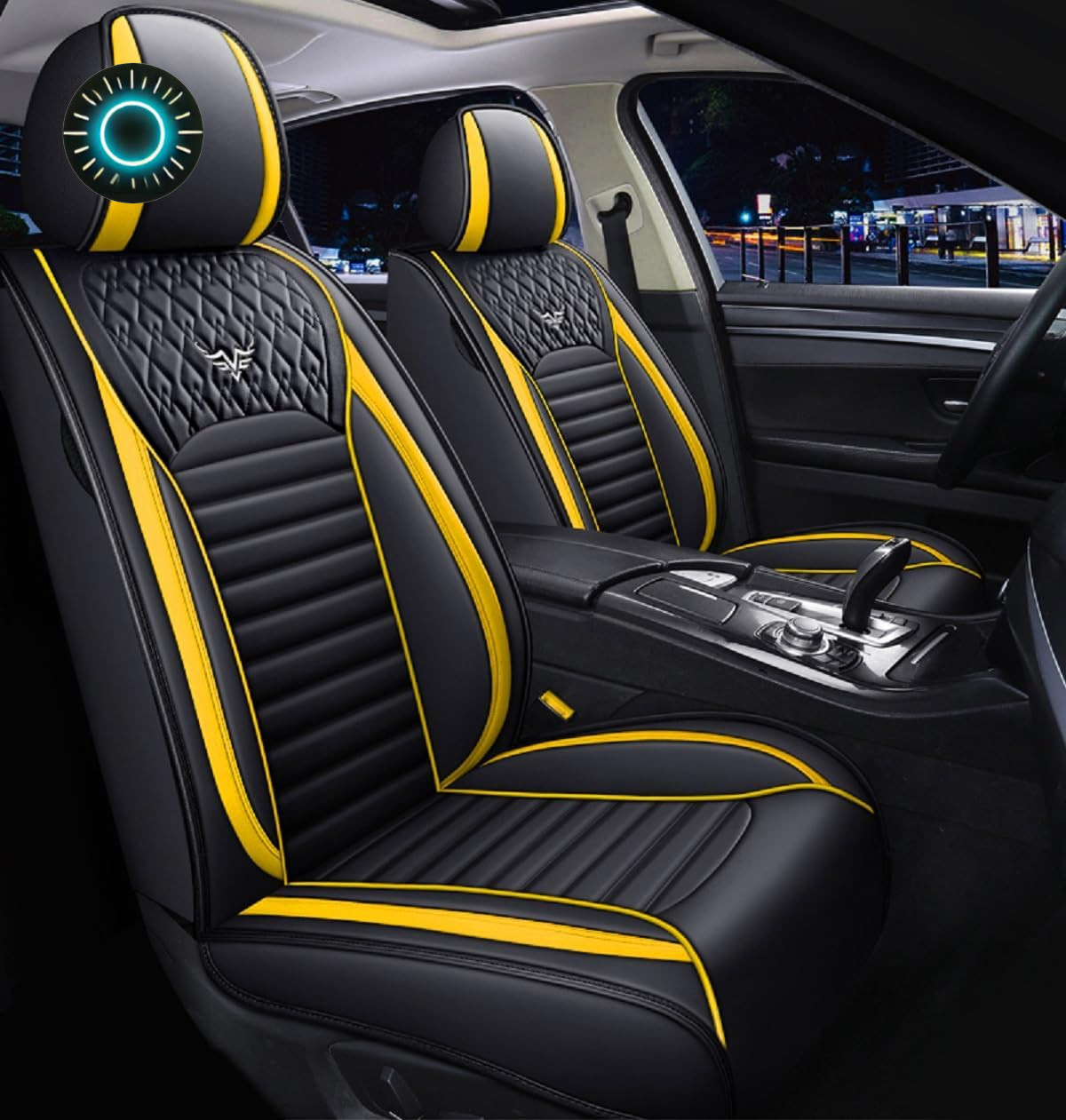 S02 Leather Car Seat Covers 5 Seats Front & Rear Seat Protector Black&yellow NEW S02 Leather Car Seat Covers 5 Seats Front & Rear Seat Protector Black&yellow NEW