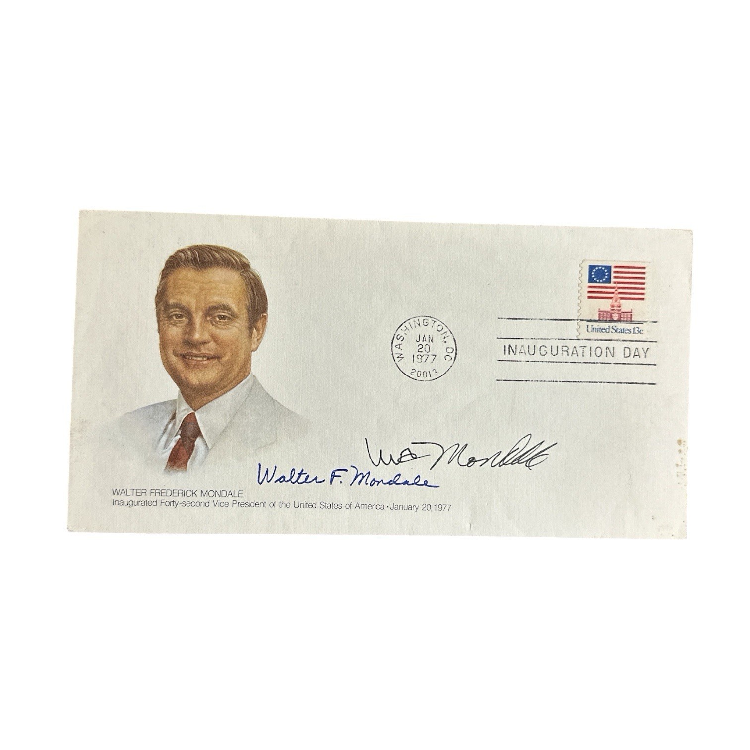 Walter Mondale Autograph Signed FDC First Day Envelope 1977 DC Inauguration Day