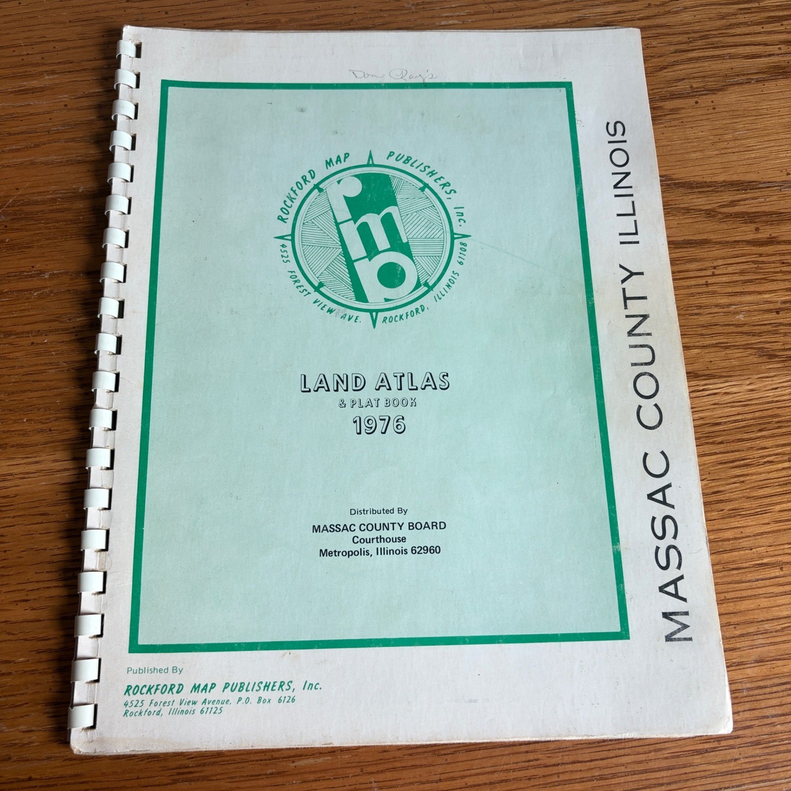 Vintage 1976 Massac County Illinois Land Atlas Plat Book Southern Illinois