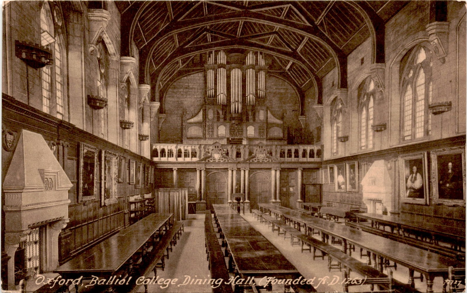 Oxford, Balliol College, Dining Hall, D. F. Frith & Co., Ltd Postcard Oxford, Balliol College, Dining Hall, D. F. Frith & Co., Ltd Postcard