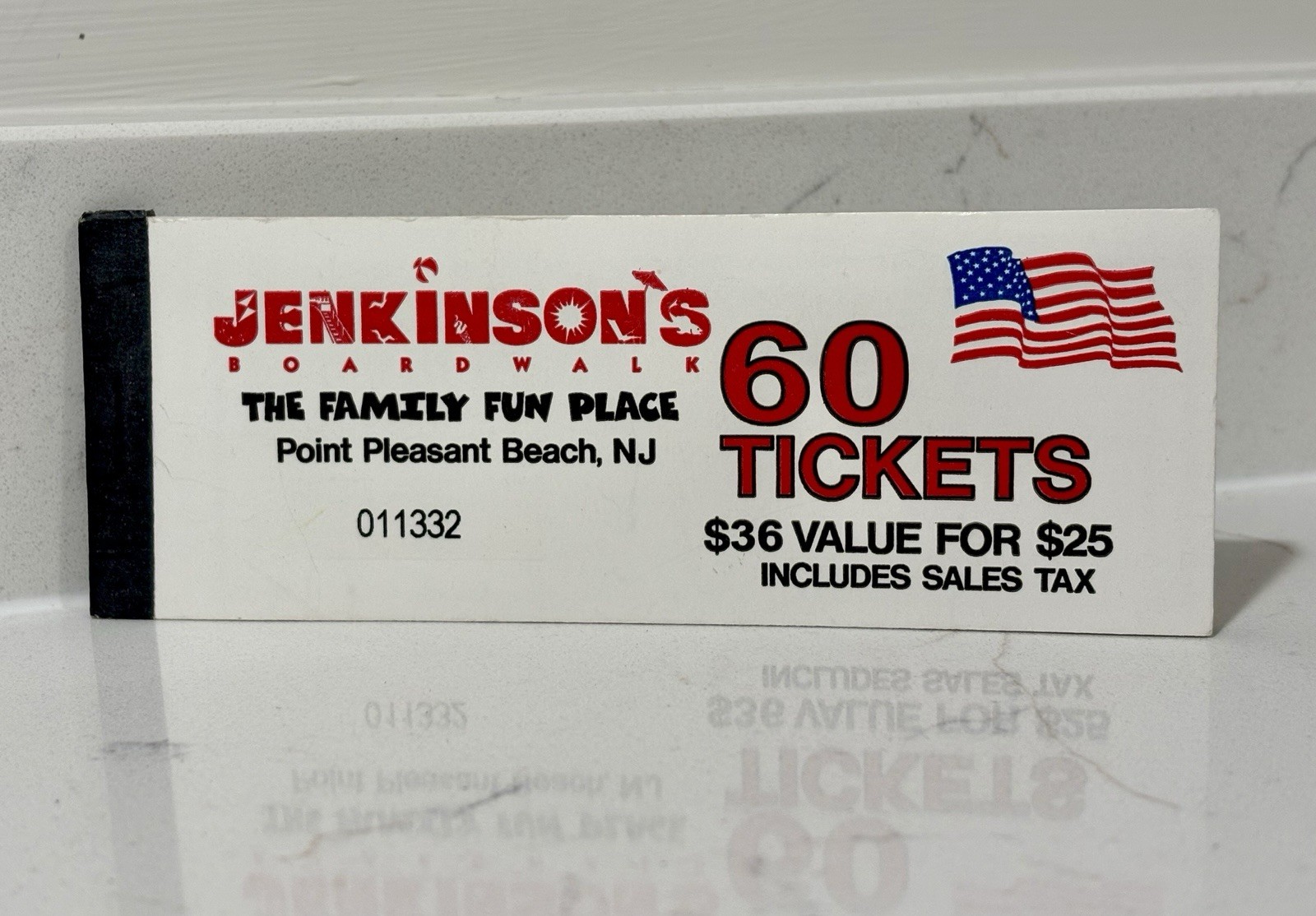 Jenkinson's Boardwalk Point Pleasant Beach NJ UNUSED Book of 60 Ride Tickets