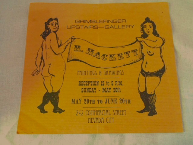 Vtg 70s Grimblefinger Gallery Nude Graphic Nevada City CA Advertising Poster Vtg 70s Grimblefinger Gallery Nude Graphic Nevada City CA Advertising Poster
