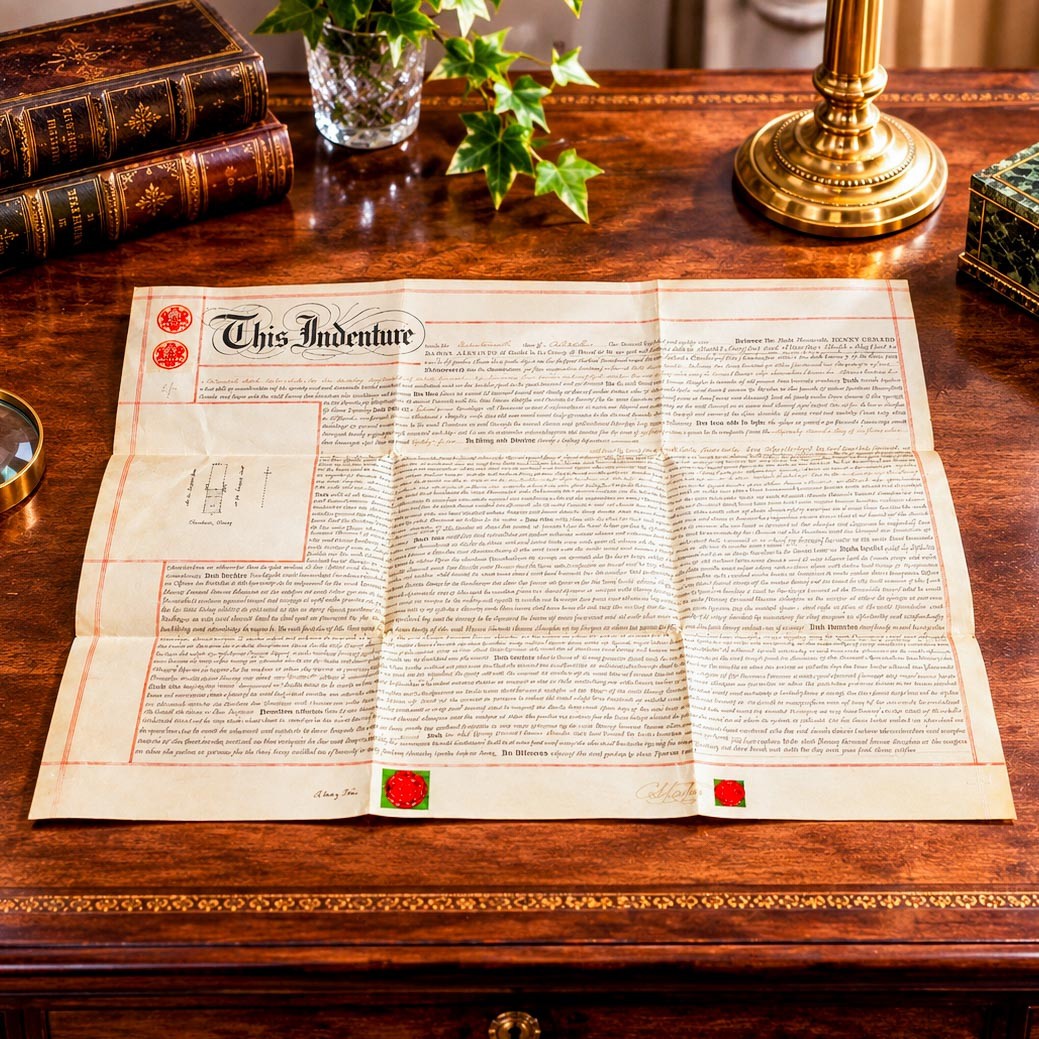 Neat Antique Victorian Vellum Indenture Lease Document London England Neat Antique Victorian Vellum Indenture Lease Document London England